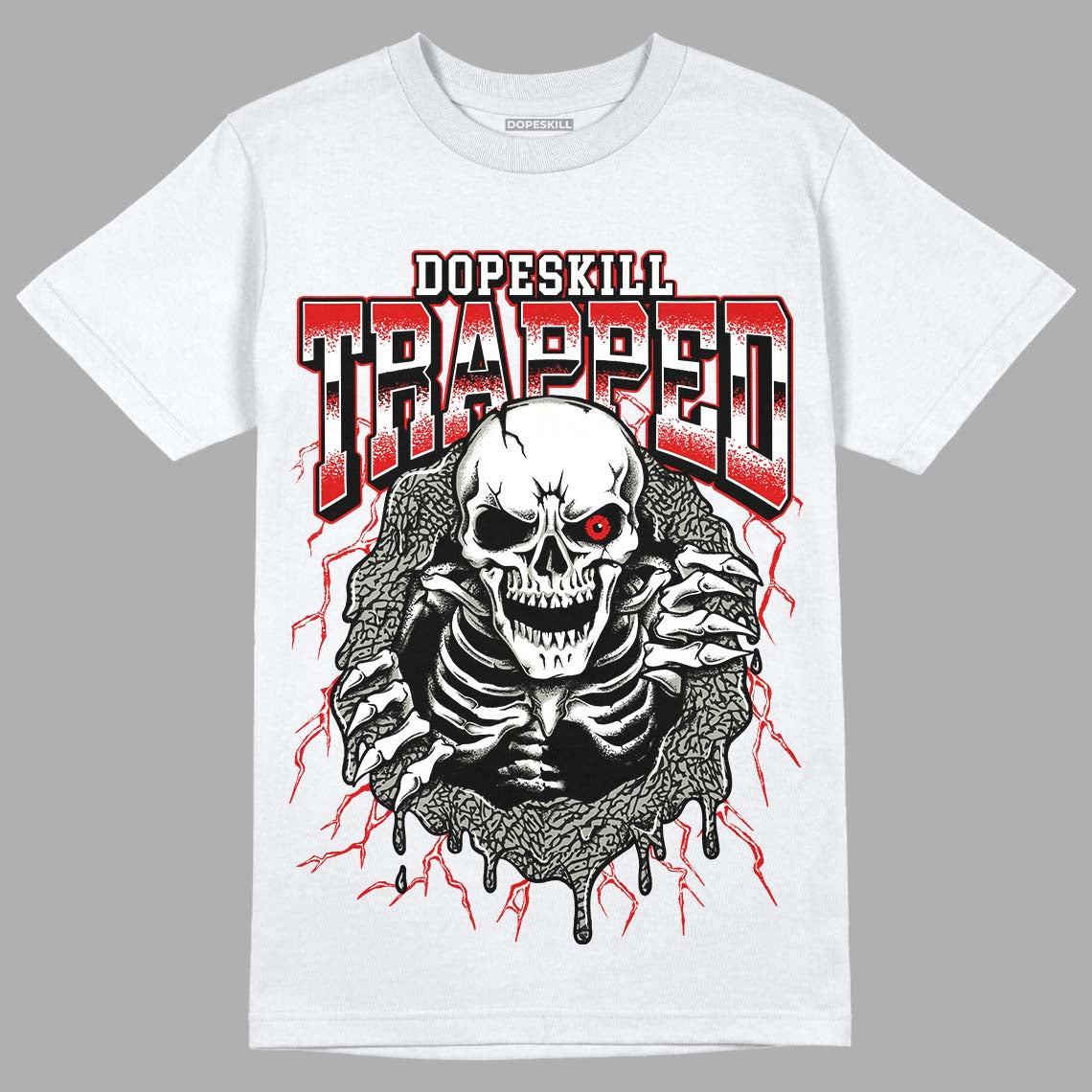 Fire Red 3s superstreetwear T-Shirt Trapped Halloween Graphic