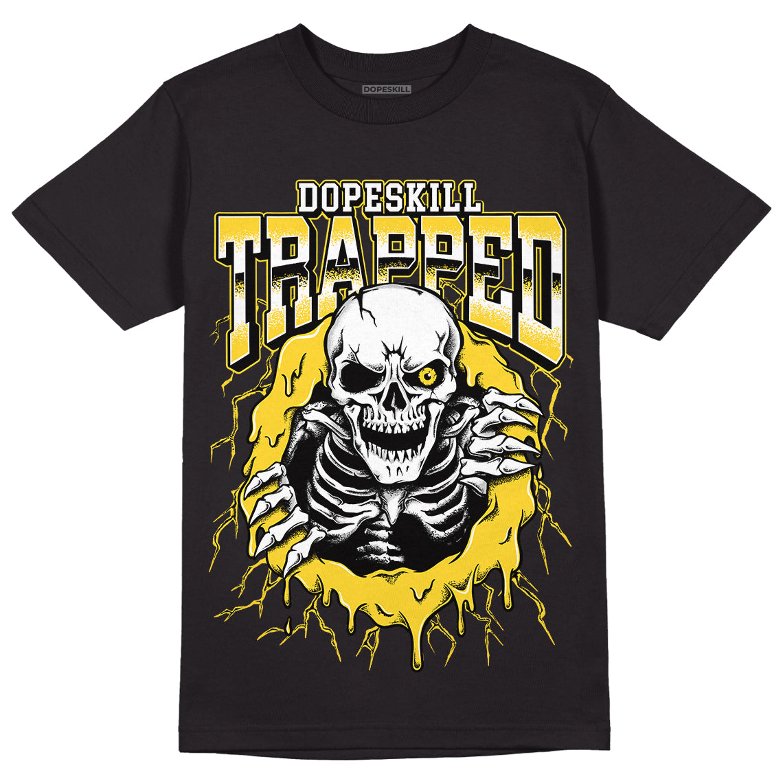 Black Tour Yellow AJ 4 Thunder superstreetwear T-Shirt Trapped Halloween Graphic