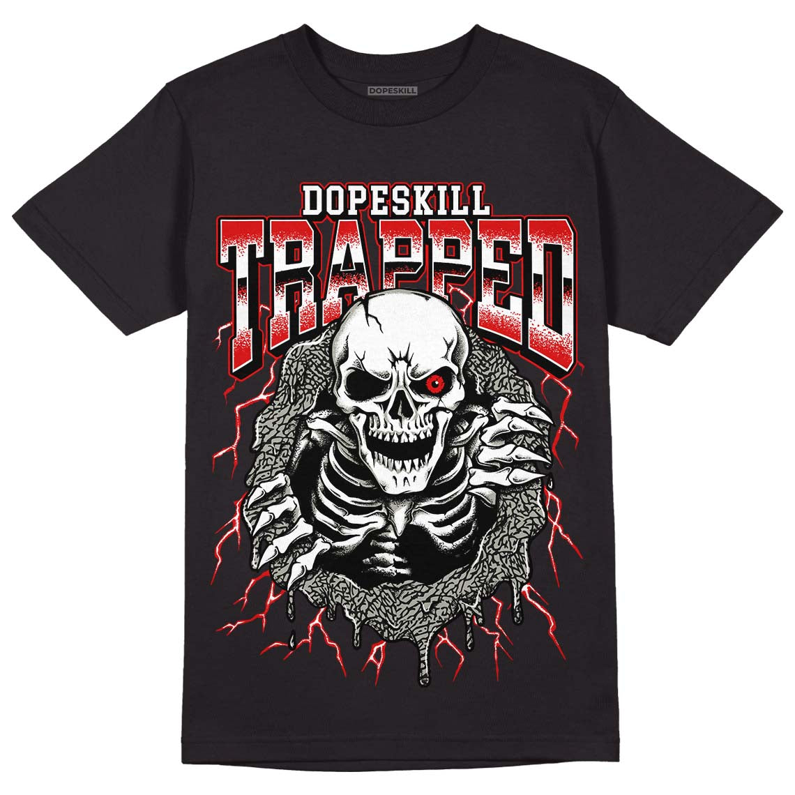 Fire Red 3s superstreetwear T-Shirt Trapped Halloween Graphic