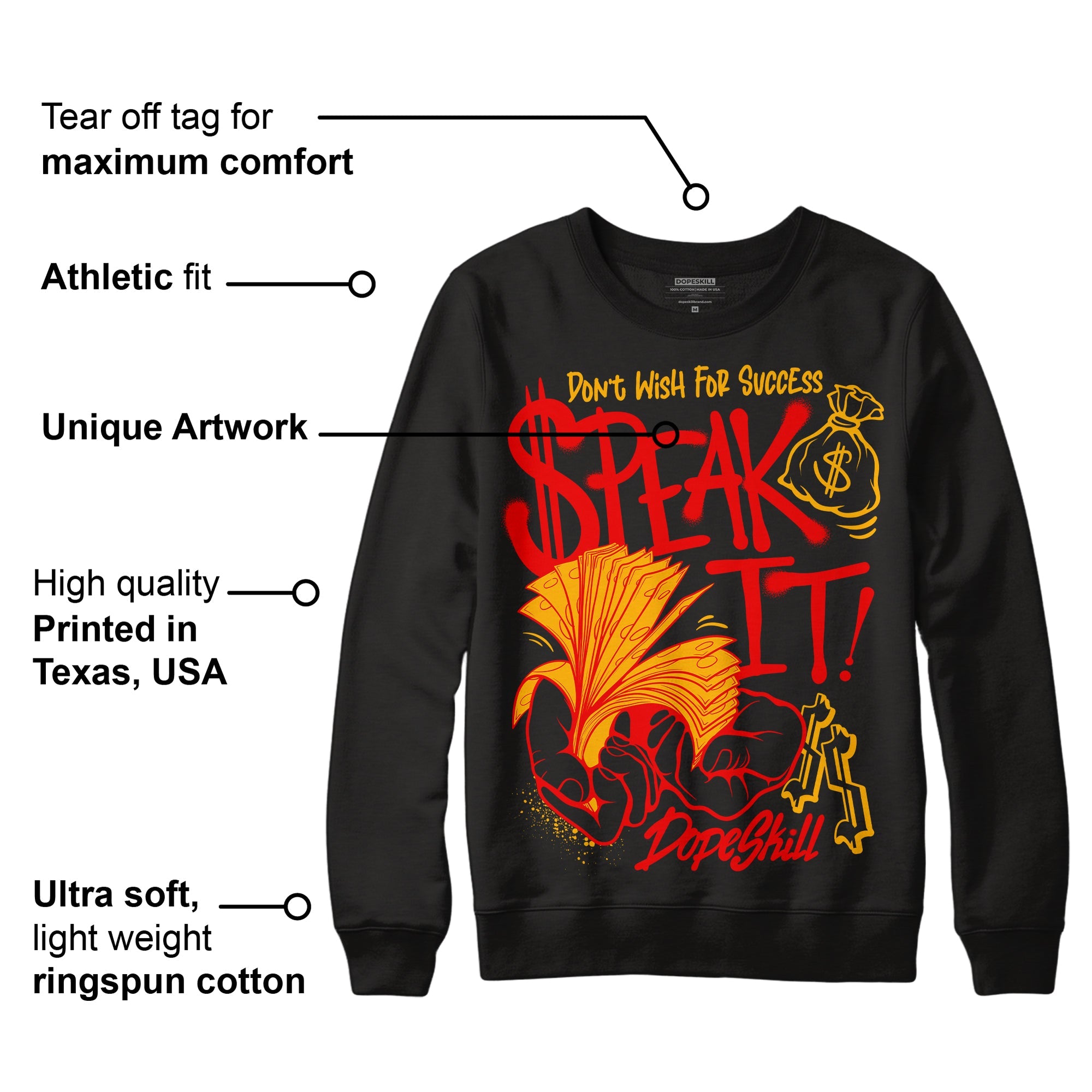 Red Collection superstreetwear Sweatshirt Speak It Graphic