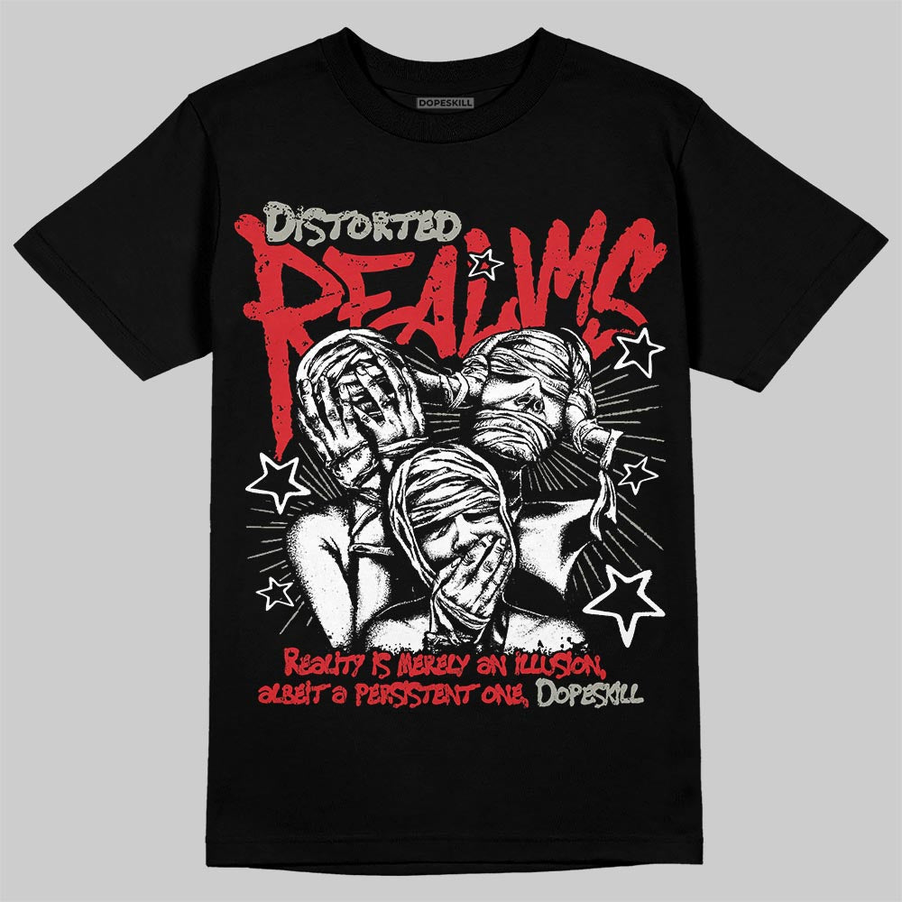 Fire Red 3s superstreetwear T-Shirt Distorted Realms Graphic
