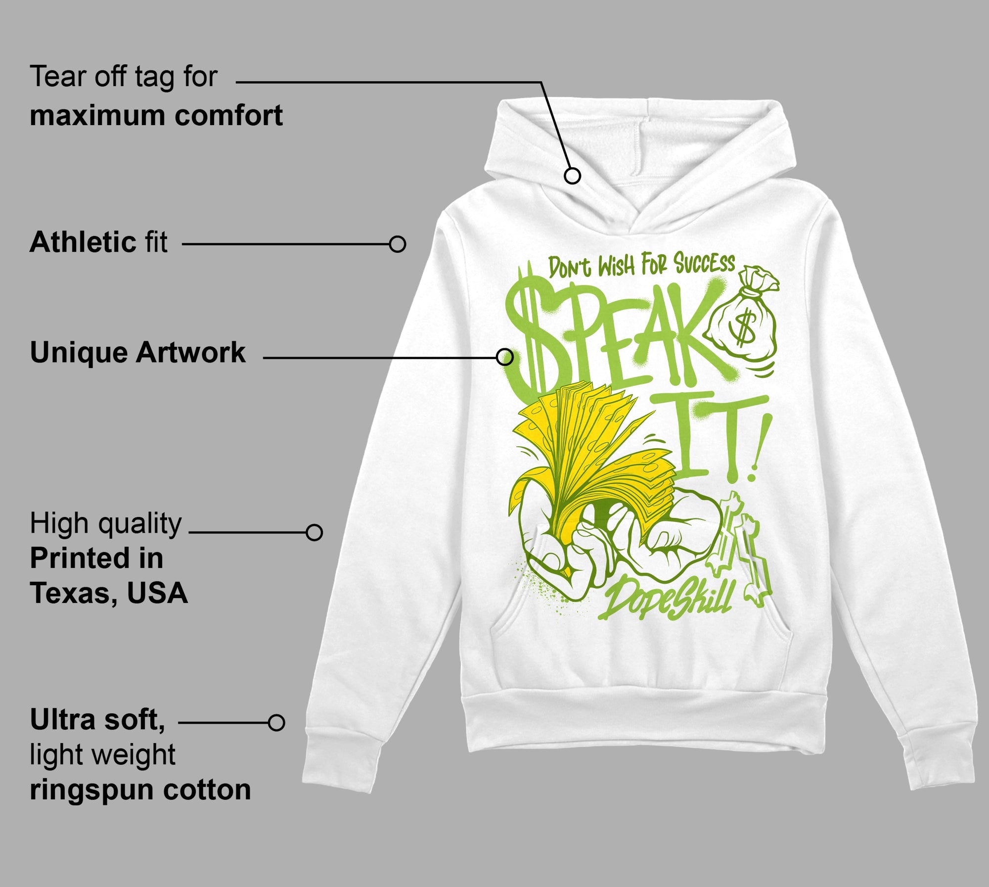 Dunk 'Chlorophyll' superstreetwear Hoodie Sweatshirt Speak It Graphic