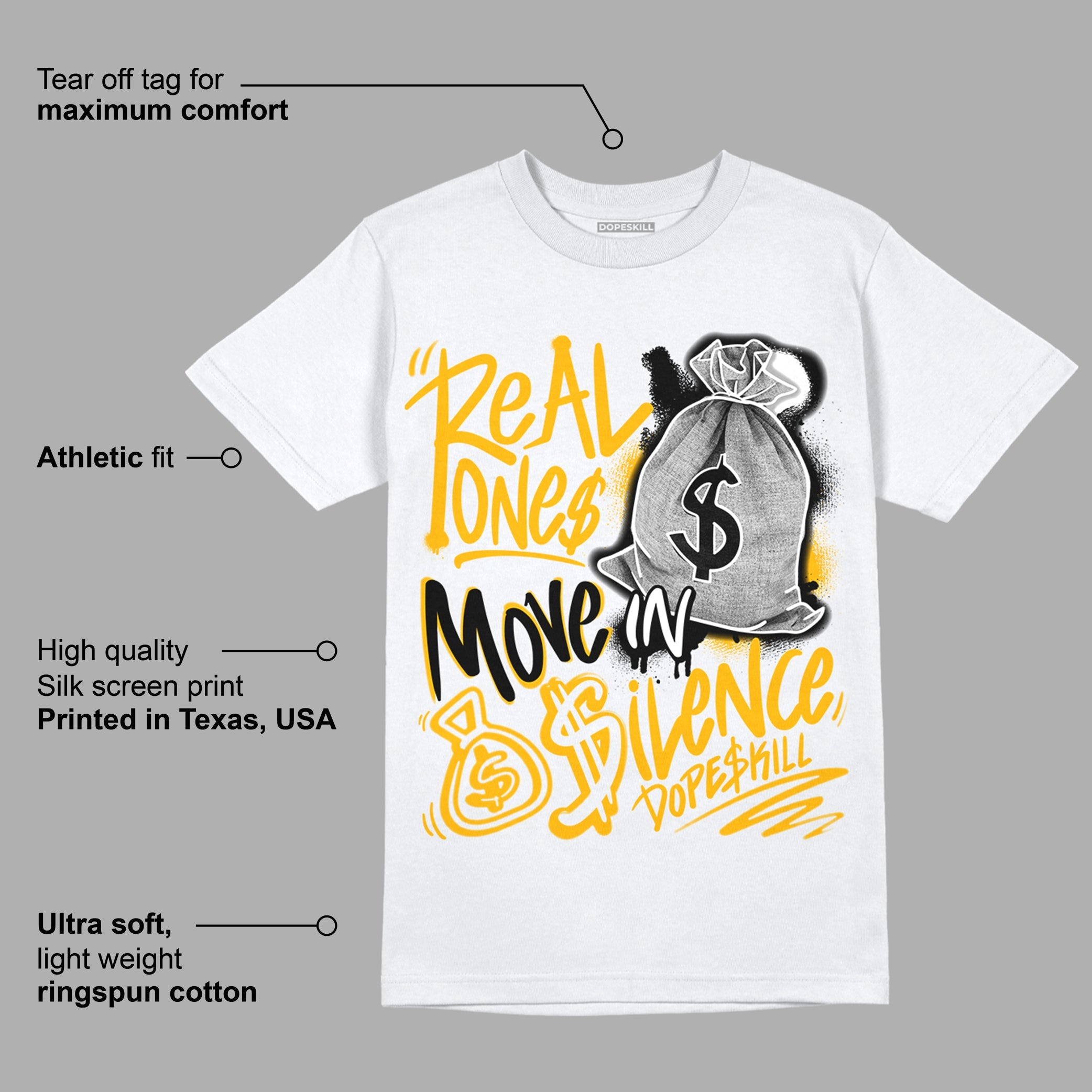 AJ 13 Del Sol superstreetwear T-Shirt Real Ones Move In Silence Graphic