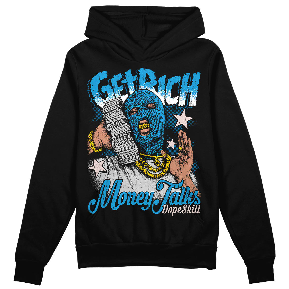 Military Blue 4s superstreetwear Hoodie Sweatshirt Get Rich Graphic