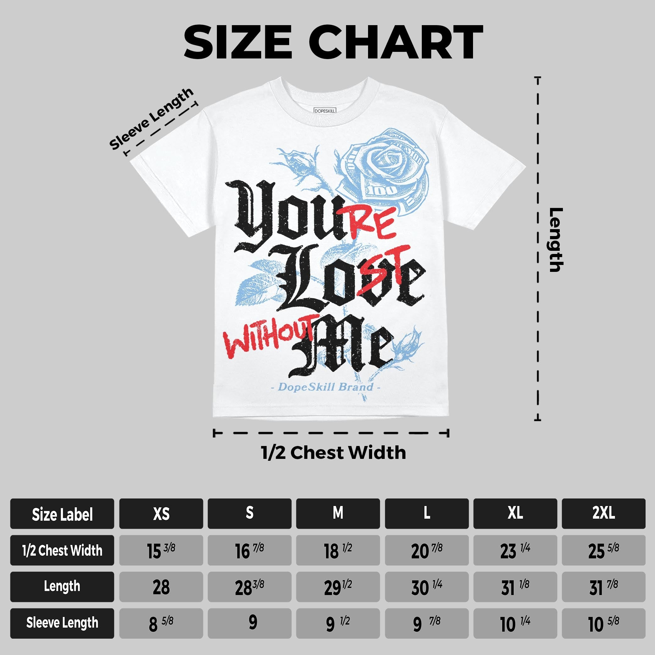 University Blue 6s superstreetwear Oversize Print T-Shirt You're Lost Without Me Graphic