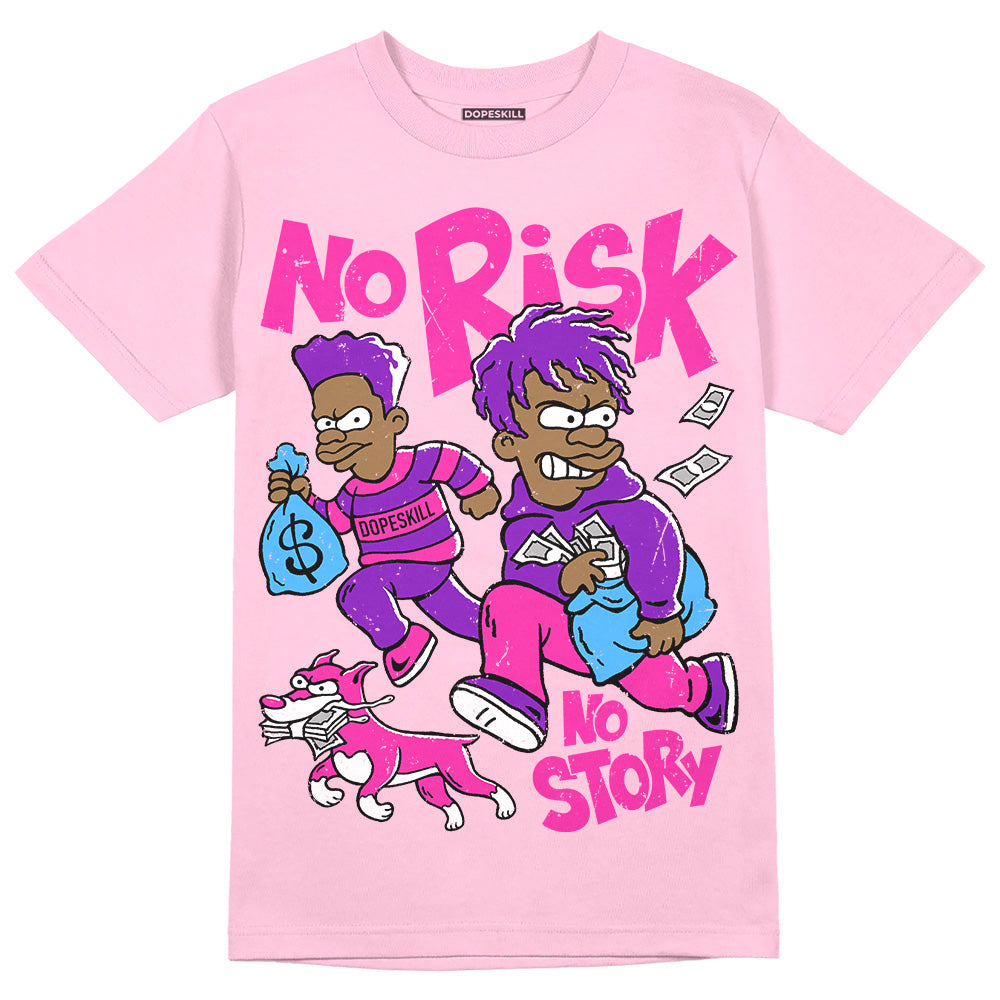 Pink Collection superstreetwear Pink T-shirt No Risk No Story Graphic