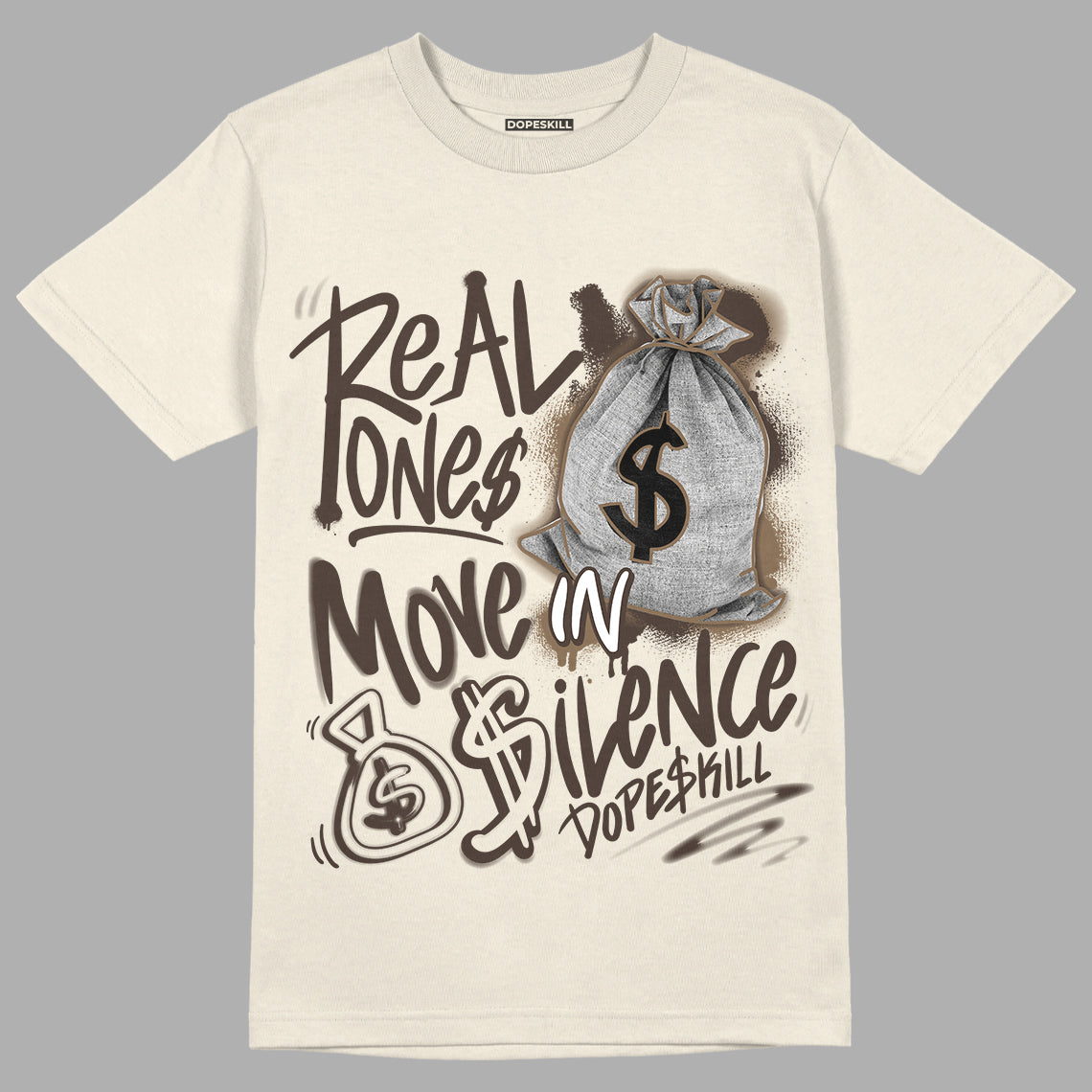 AJ 1 Low OG a??Reverse Mochaa?? superstreetwear Sail T-shirt Real Ones Move In Silence Graphic