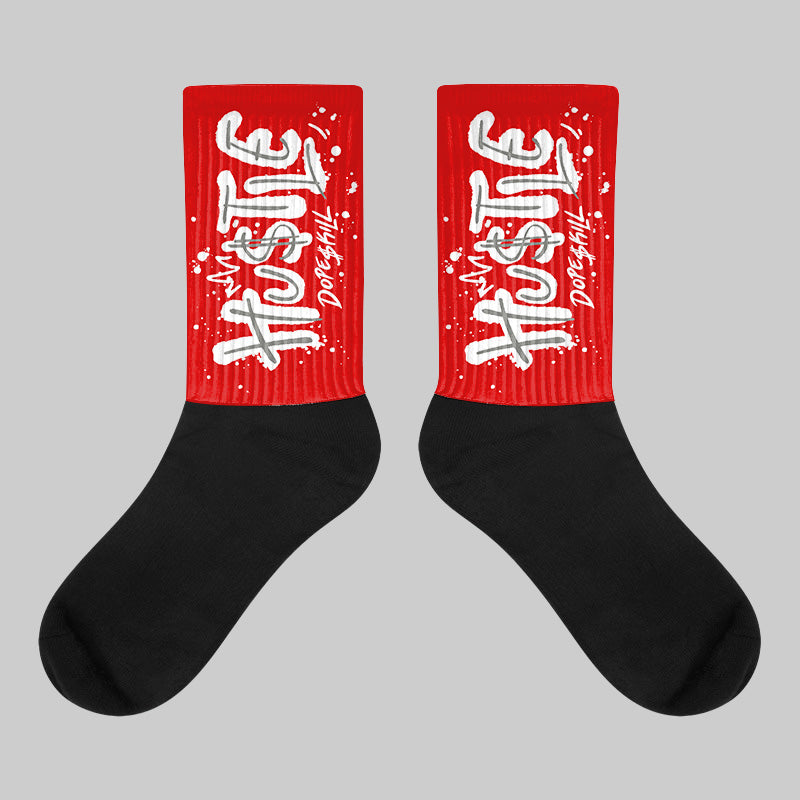 Fire Red 3s superstreetwear Sublimated Socks Hustle Graphic