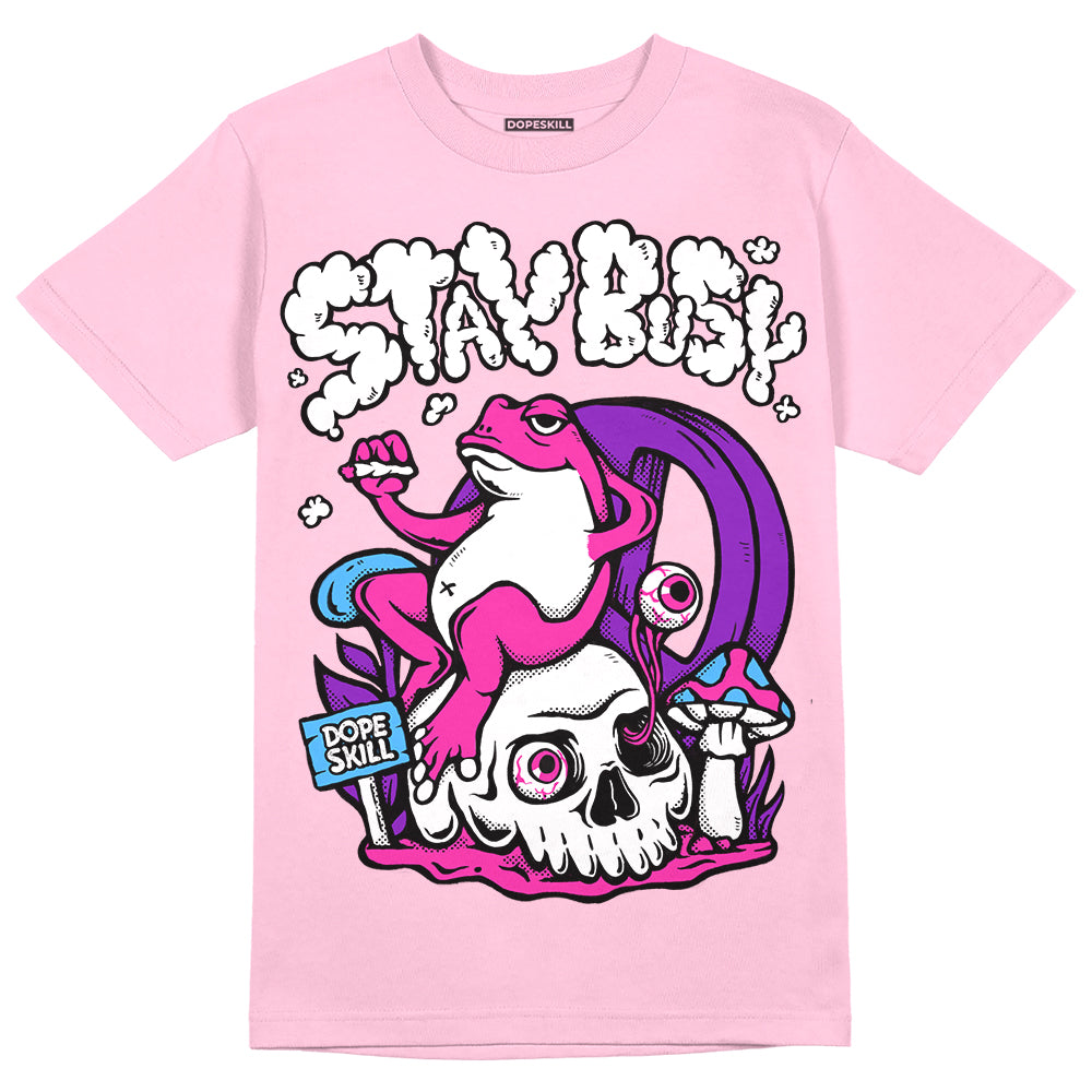 Pink Collection superstreetwear Pink T-shirt Stay Busy Graphic