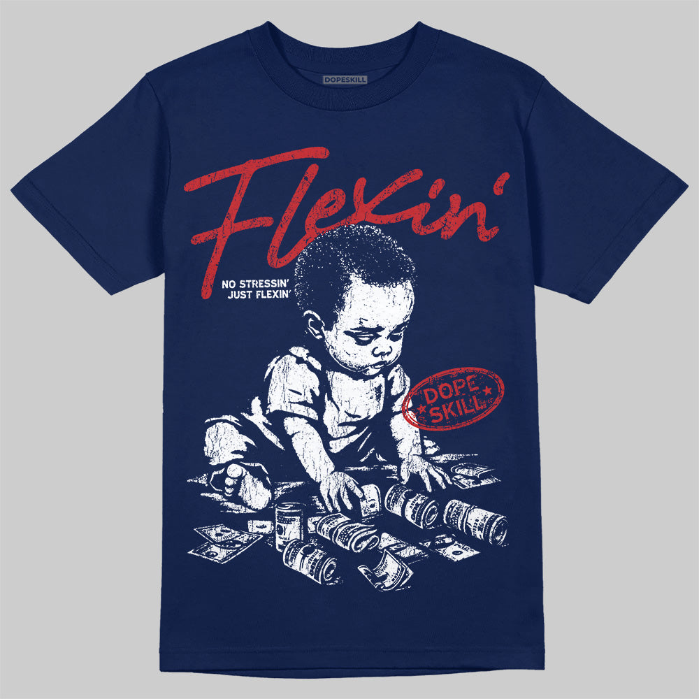 Summit White Navy 4s superstreetwear T-Shirt Flexin' Graphic