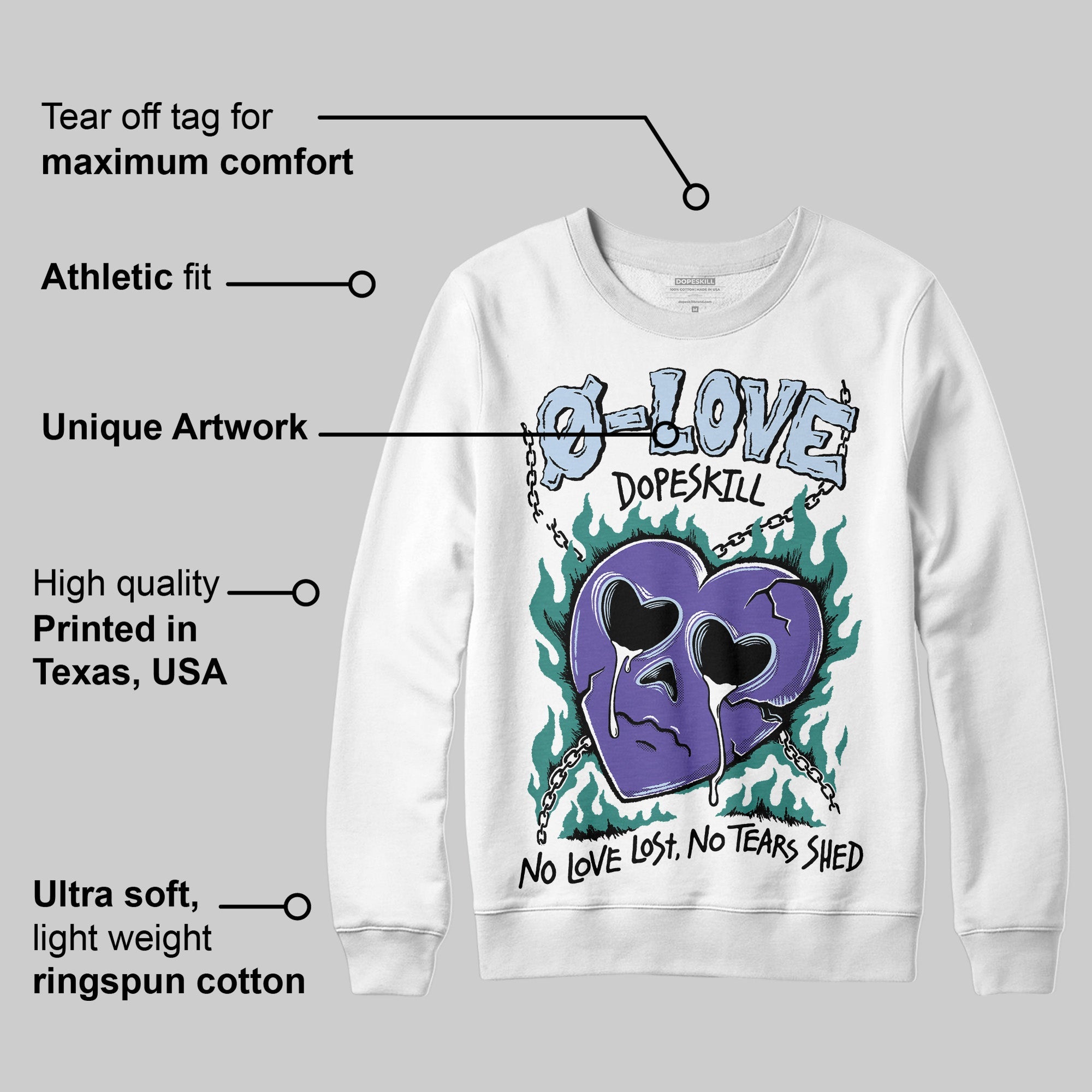 Grape 5s superstreetwear Sweatshirt Crying Heart Graphic