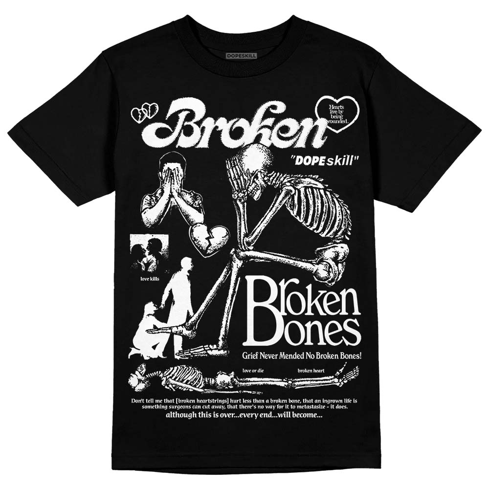 Black and White Collection superstreetwear T-Shirt Broken Bones Graphic