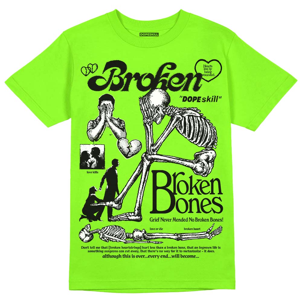 Neon Green Collection superstreetwear Neon Green T-shirt Broken Bones Graphic