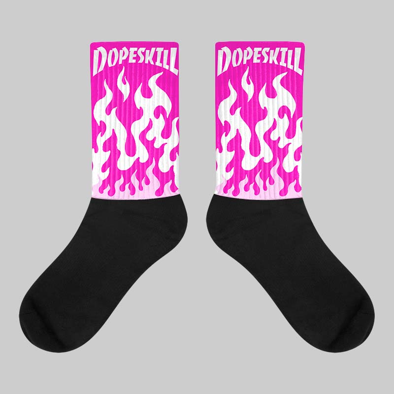 Dunk Low Active Fuchsia superstreetwear Sublimated Socks FIRE Graphic