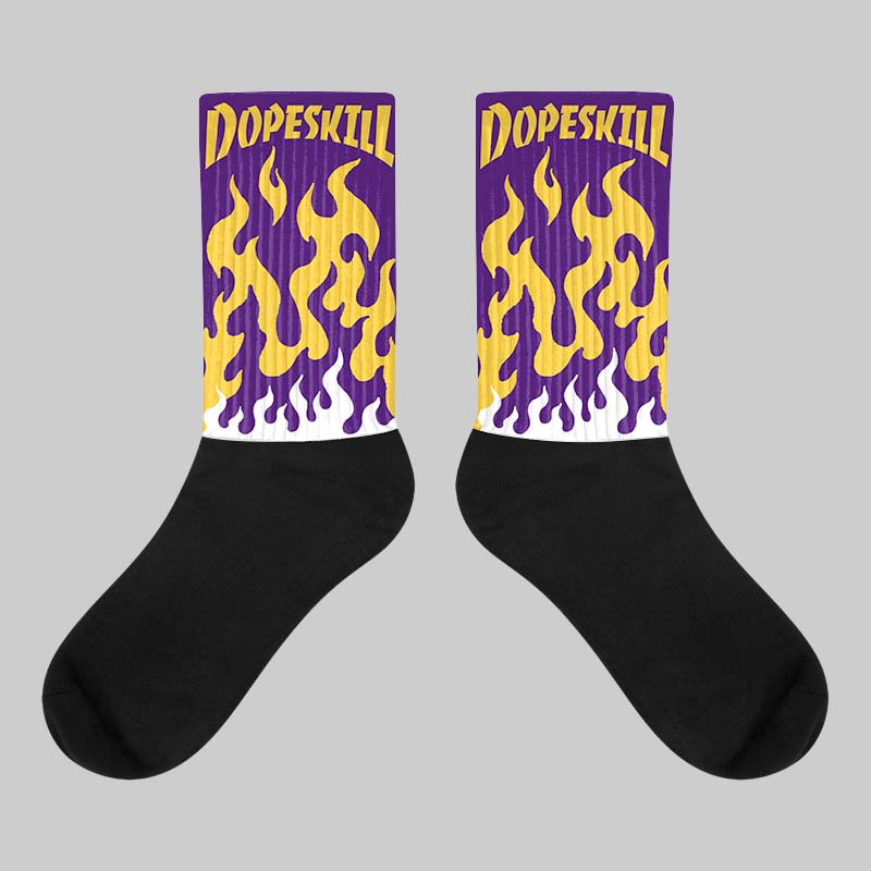 Field Purple 12s superstreetwear Sublimated Socks FIRE Graphic