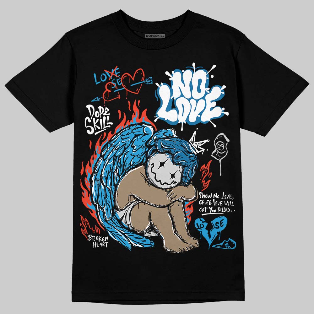 Military Blue 4s superstreetwear T-Shirt No Love Graphic