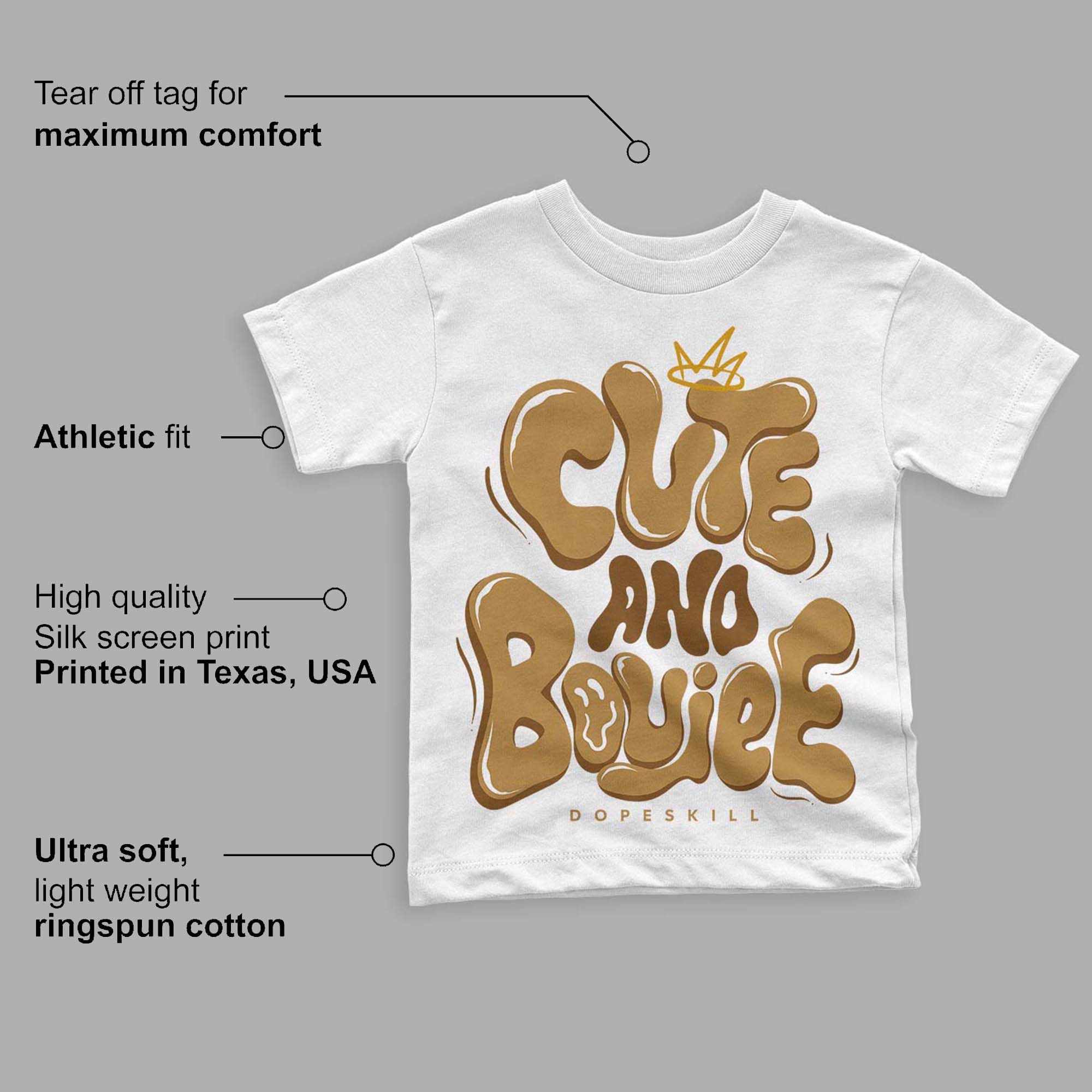 Wheat 13s superstreetwear Toddler Kids T-shirt Cute and Boujee Graphic