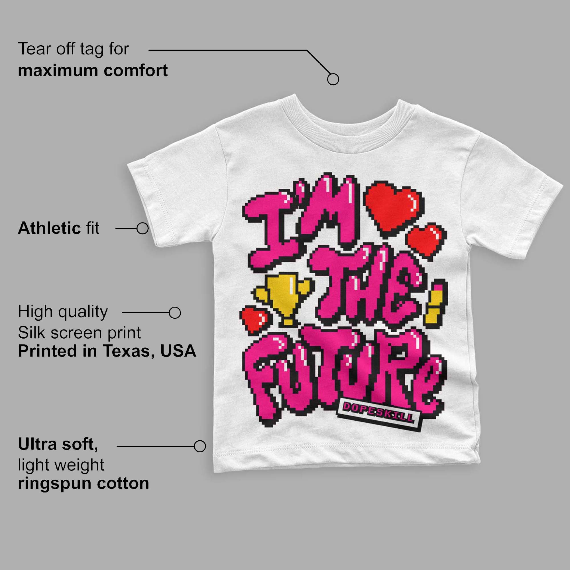 Fierce Pink 1s superstreetwear Toddler Kids T-shirt I'm The Future Graphic