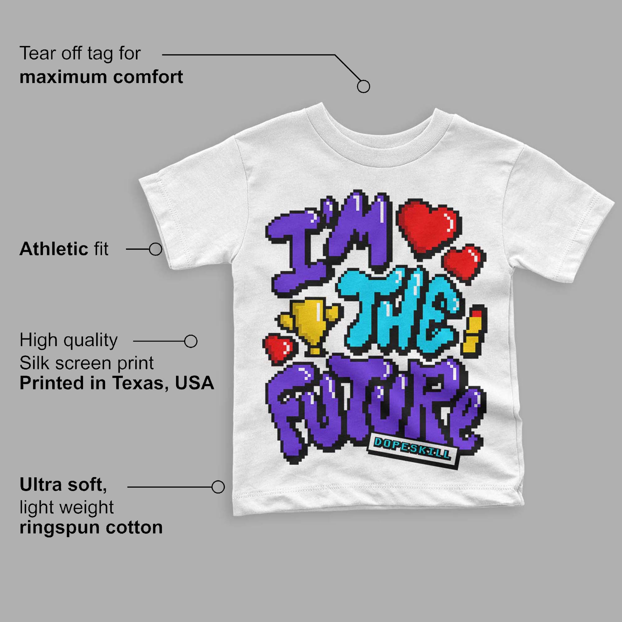 Aqua 6s superstreetwear Toddler Kids T-shirt I'm The Future Graphic