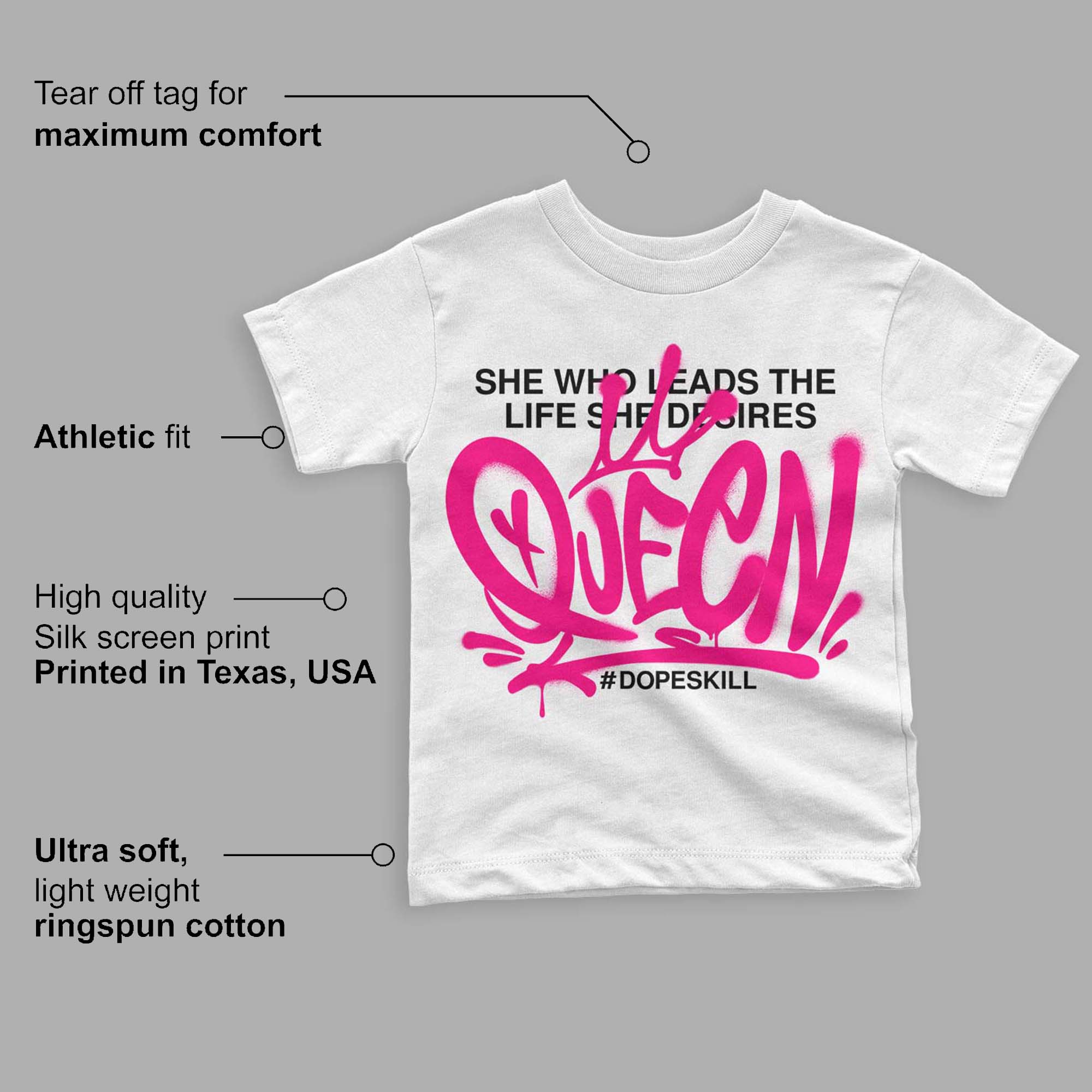 Fierce Pink 1s superstreetwear Toddler Kids T-shirt Queen Graphic