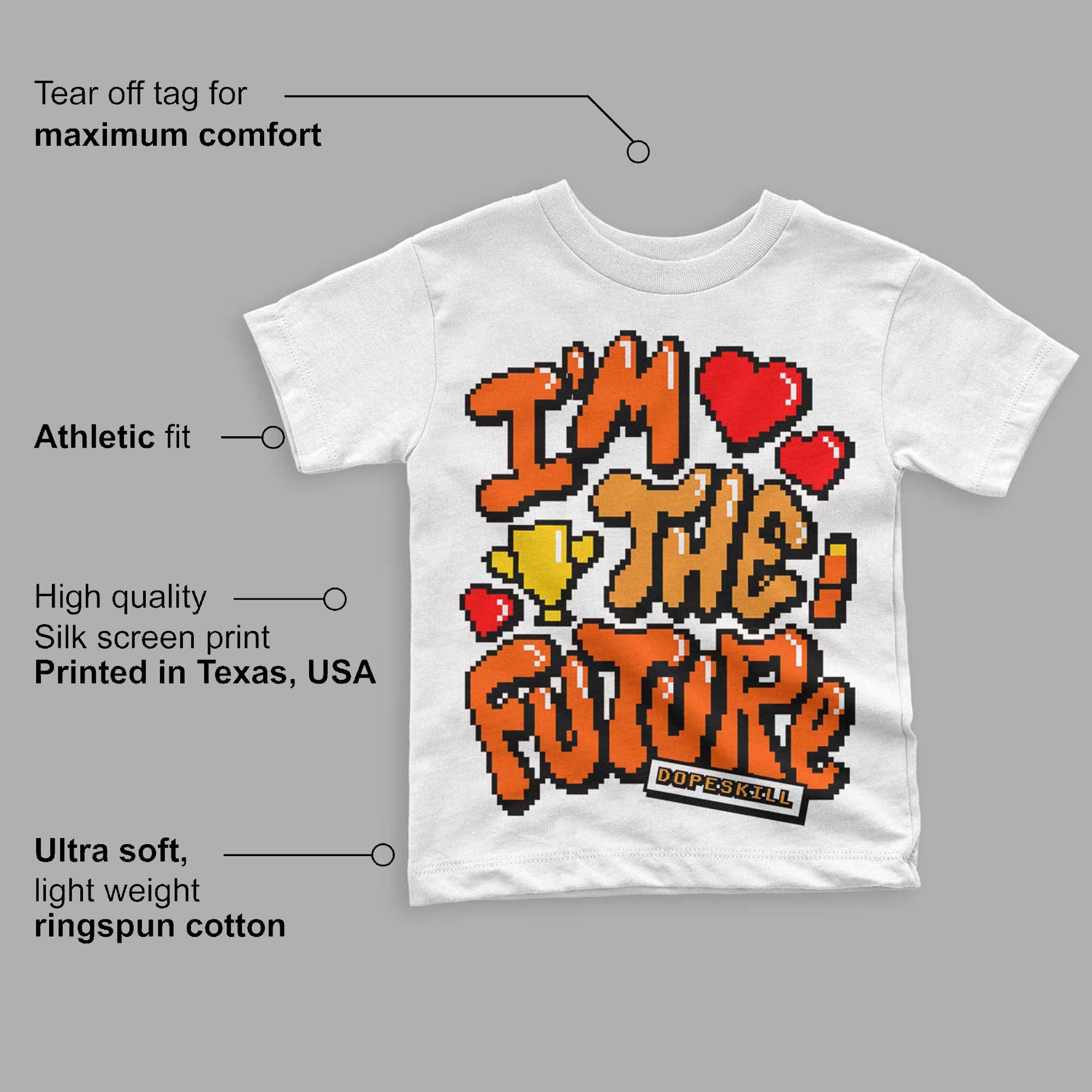 Brilliant Orange 12s superstreetwear Toddler Kids T-shirt I'm The Future Graphic