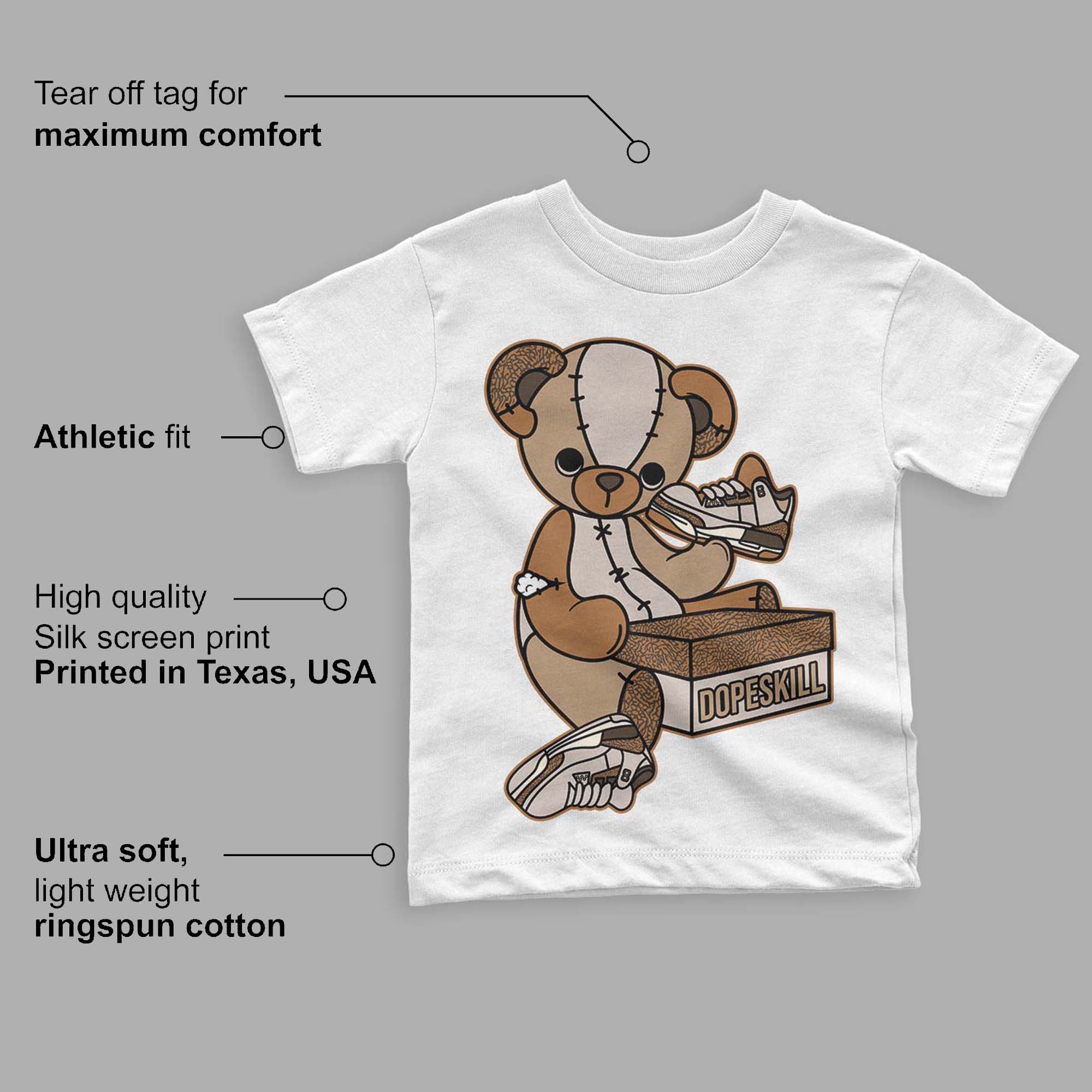 Palomino 3s superstreetwear Toddler Kids T-shirt Sneakerhead BEAR Graphic