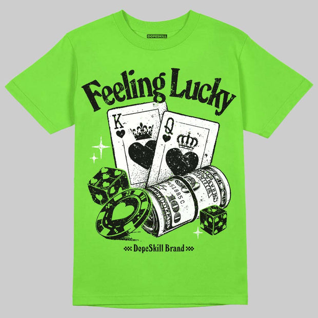Neon Green Collection DopeSkill T-Shirt Feeling Lucky Graphic