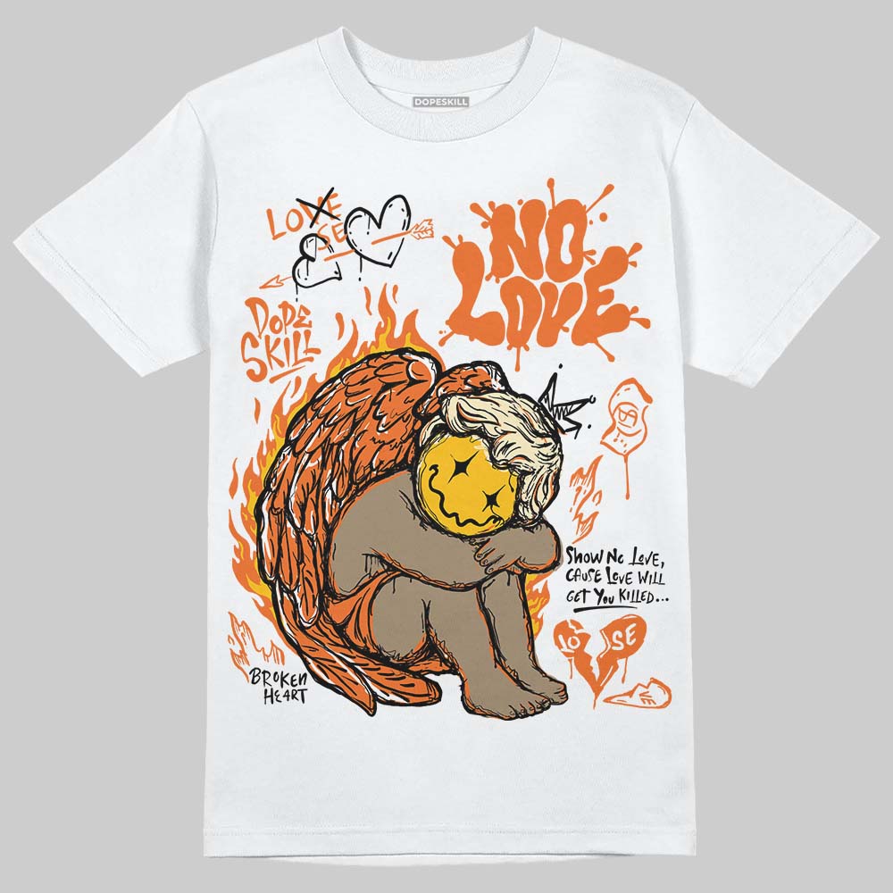 Orange Black White superstreetwear T-Shirt No Love Graphic