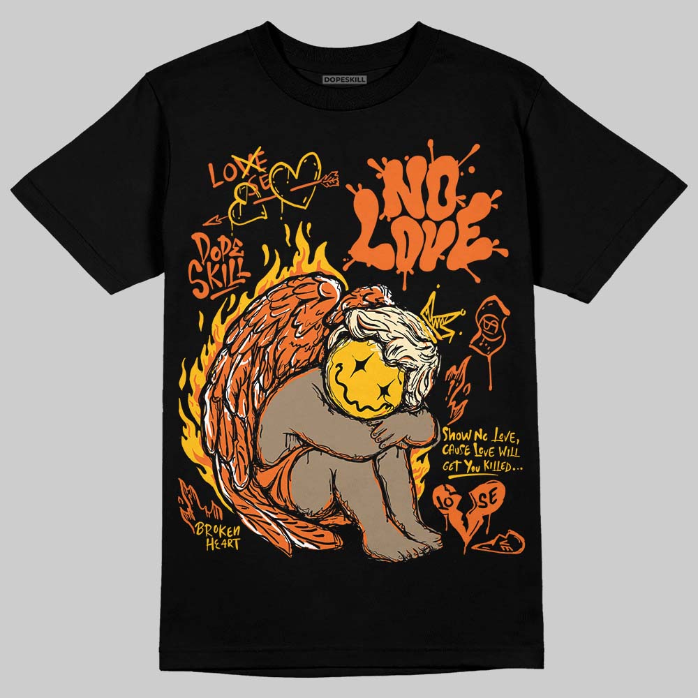 Orange Black White superstreetwear T-Shirt No Love Graphic