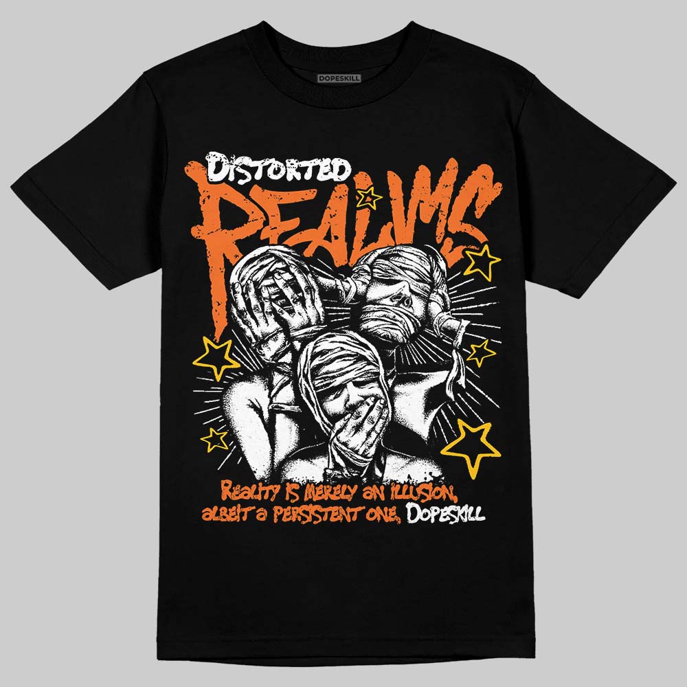 Orange Black White superstreetwear T-Shirt Distorted Realms Graphic