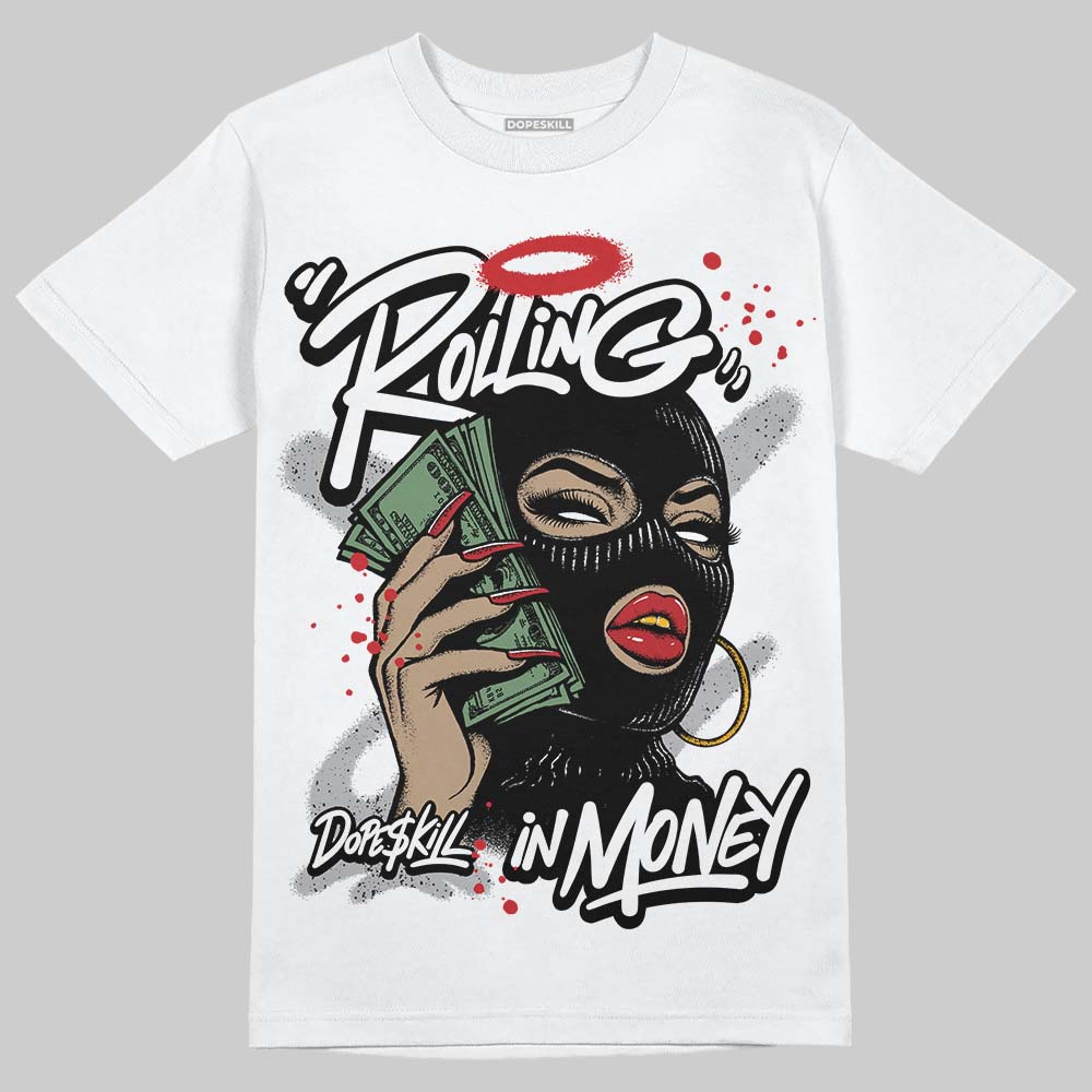 White Cement 4s superstreetwear T-Shirt Rolling in Money Graphic
