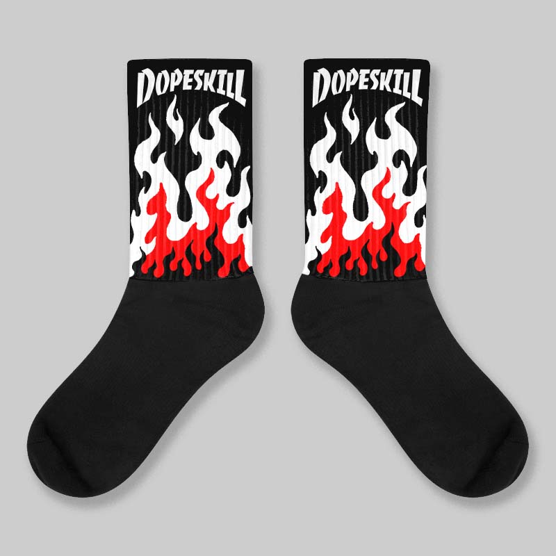 Black and White Collection superstreetwear Sublimated Socks FIRE Graphic