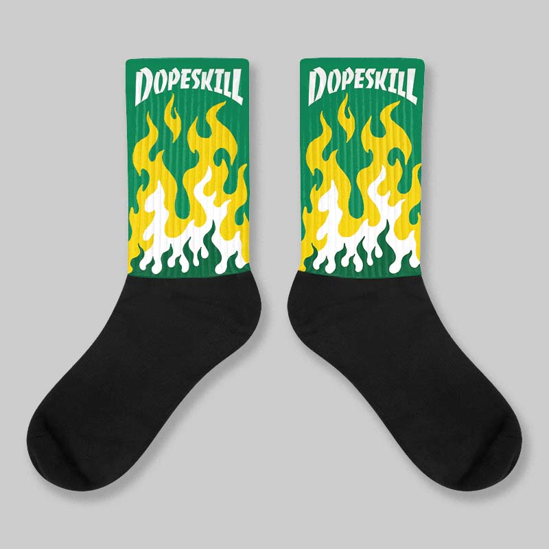 Green Collection superstreetwear Sublimated Socks FIRE Graphic
