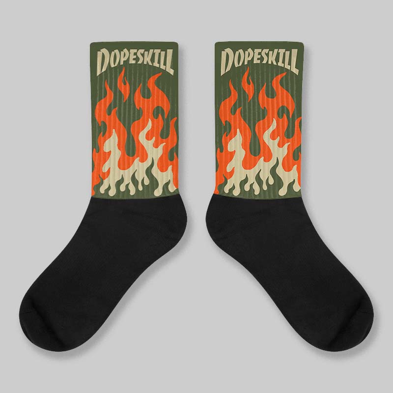 Olive Collection superstreetwear Sublimated Socks FIRE Graphic