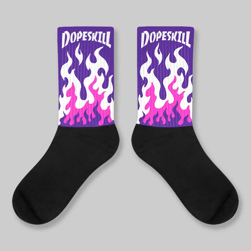 PURPLE Collection superstreetwear Sublimated Socks FIRE Graphic