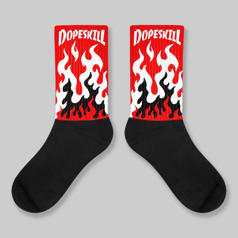 Red Collection superstreetwear Sublimated Socks FIRE Graphic