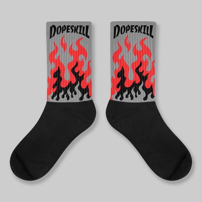 Grey Collection superstreetwear Sublimated Socks FIRE Graphic
