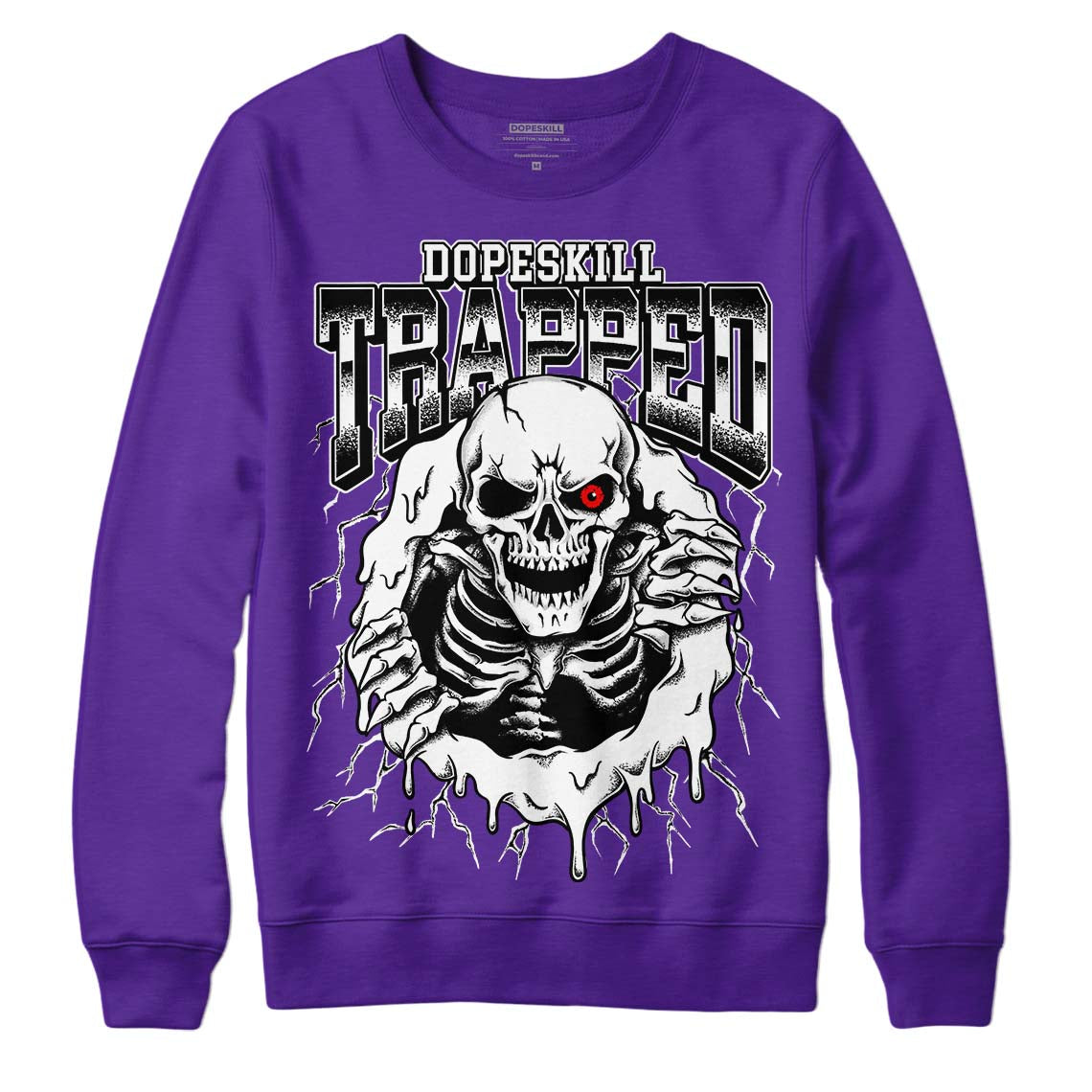PURPLE Collection superstreetwear Purple Sweatshirt Trapped Halloween Graphic