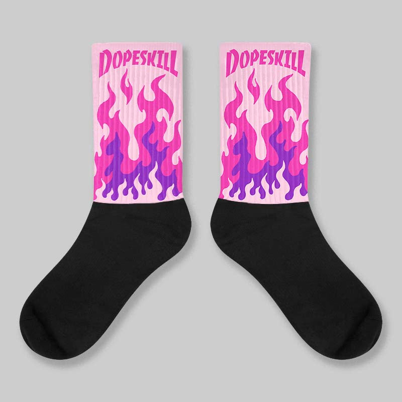 Pink Collection superstreetwear Sublimated Socks FIRE Graphic