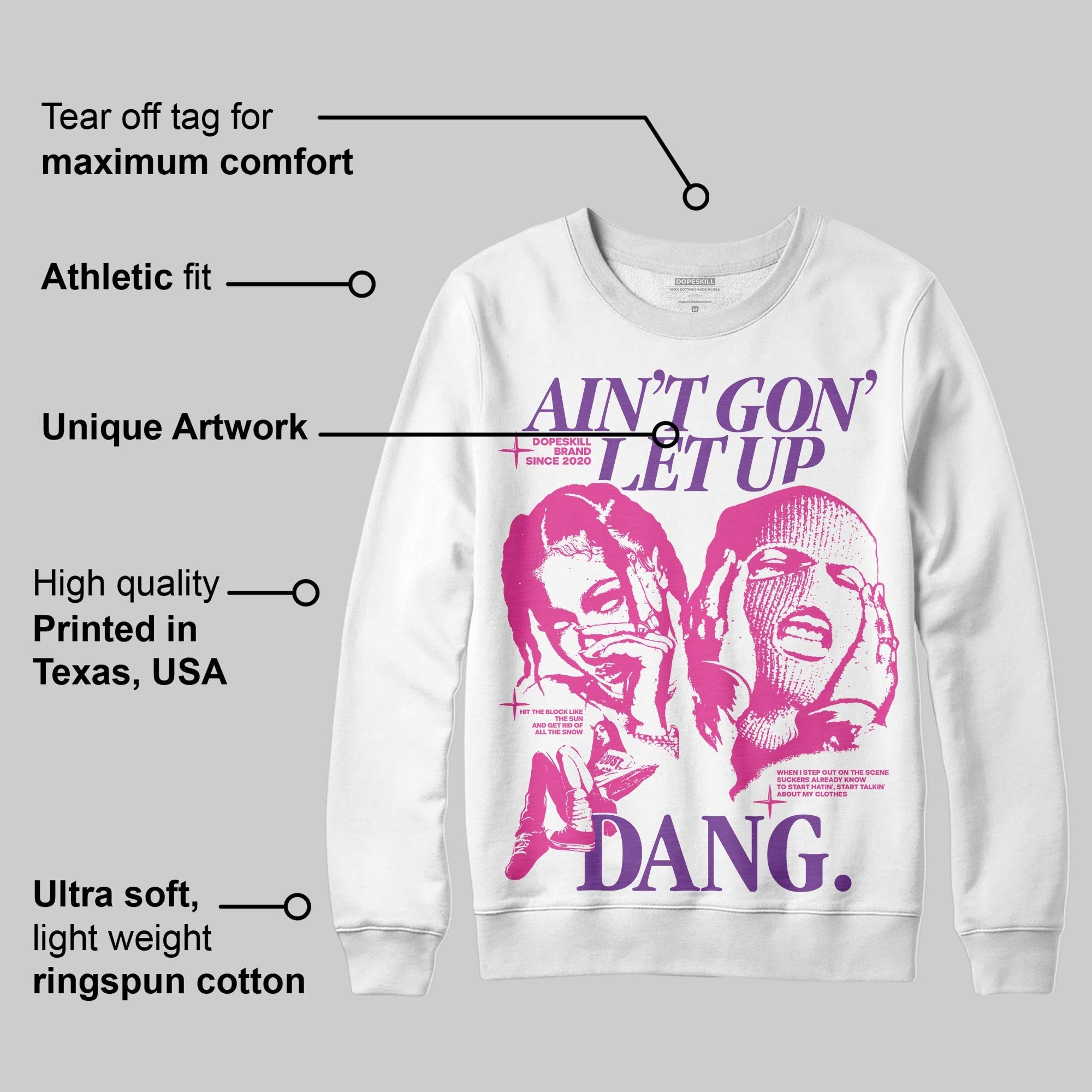 Pink Collection superstreetwear Sweatshirt Ain't Gon' Let Up Graphic