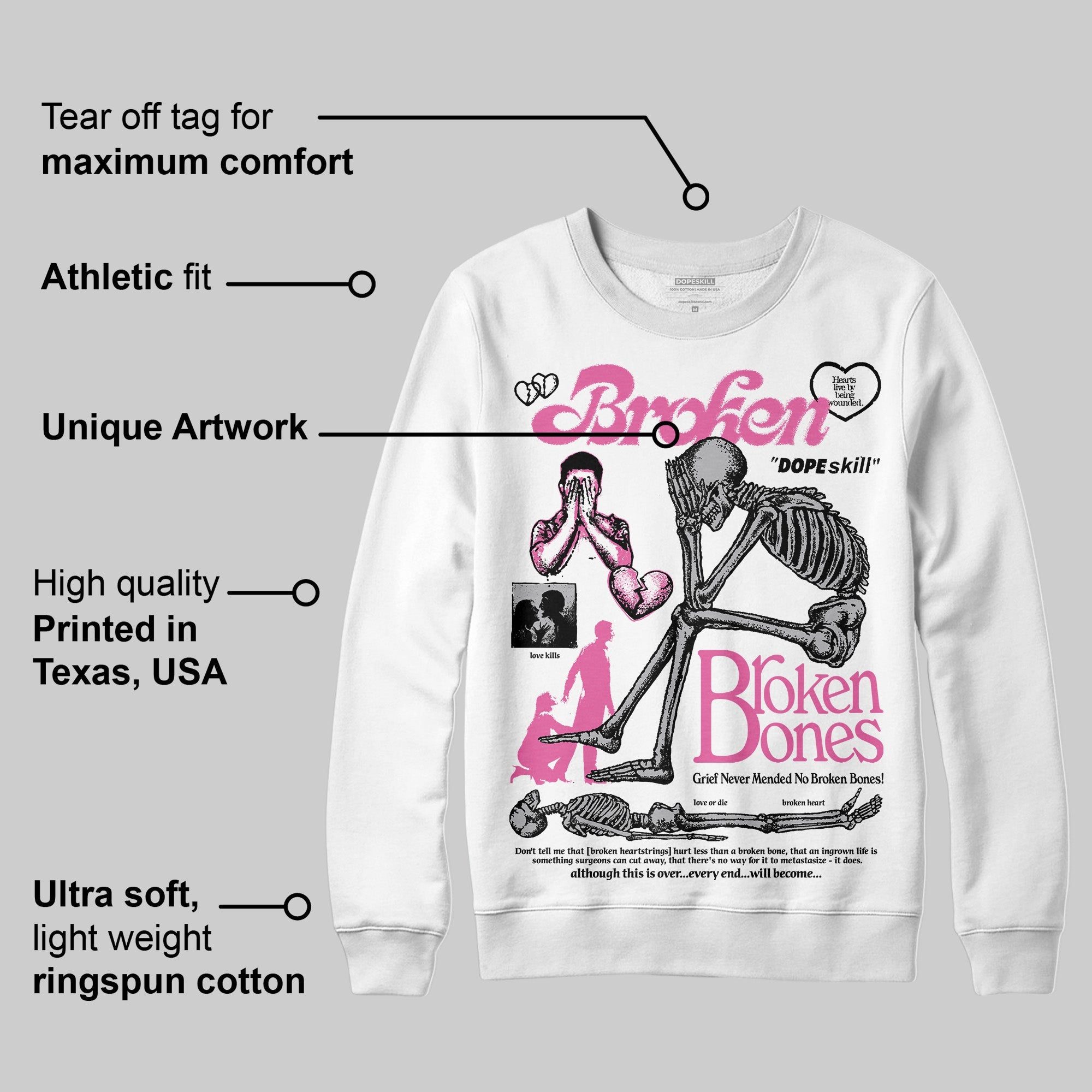 Kayano 14 Cream Sweet Pink superstreetwear Sweatshirt Broken Bones Graphic