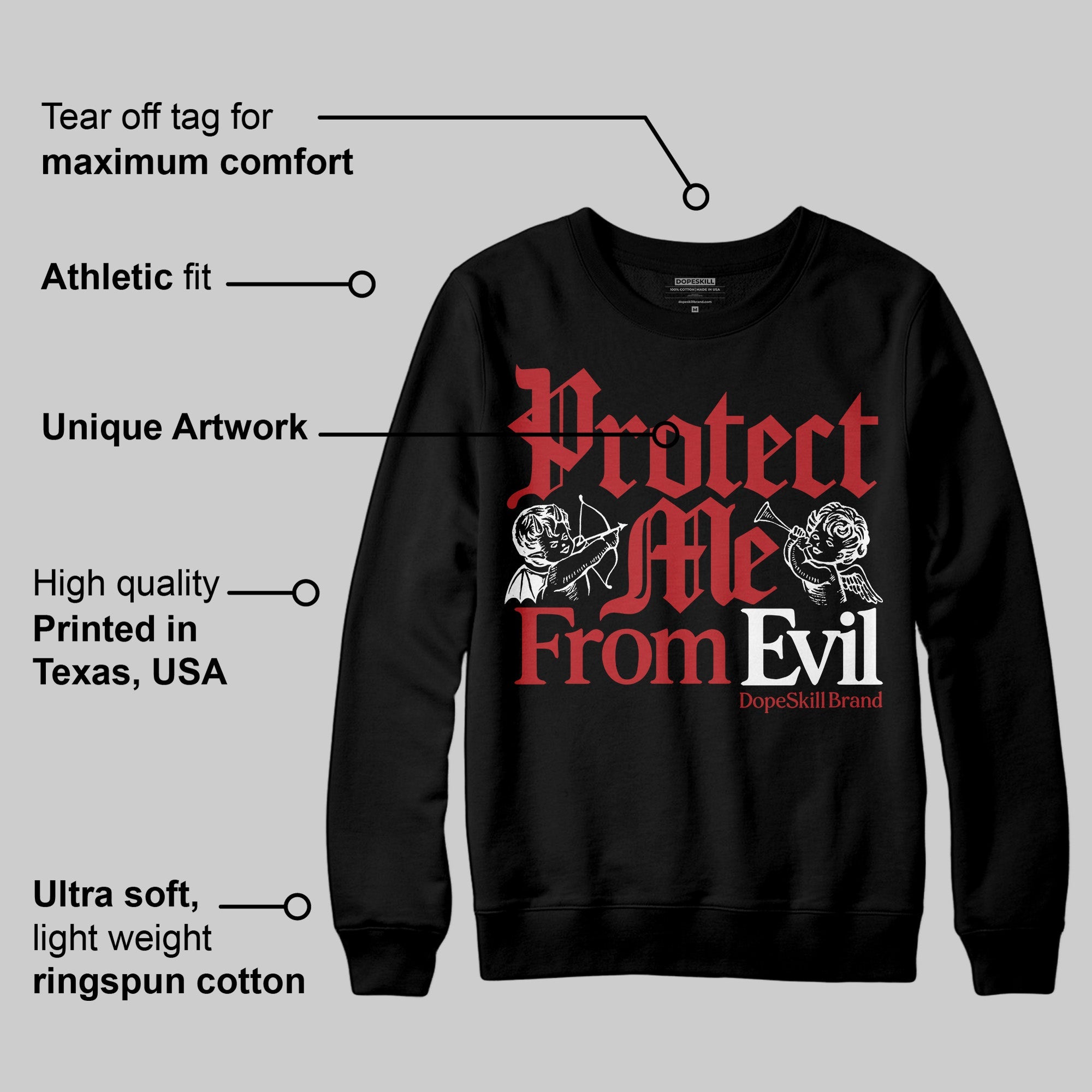 Flu Game 12s superstreetwear Sweatshirt Protect Me From Evil Graphic