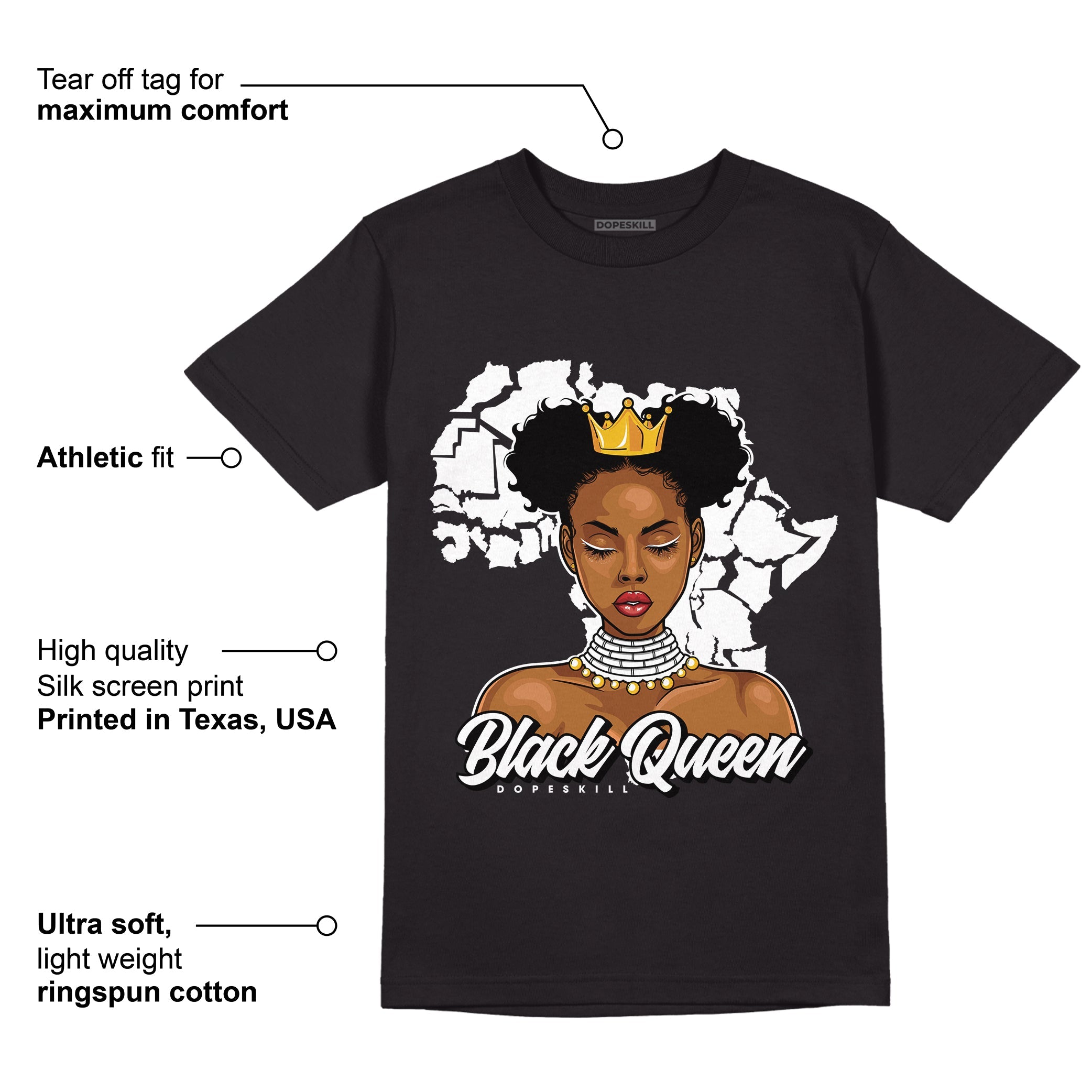 Dunk Low Panda White Black superstreetwear T-Shirt Black Queen Graphic