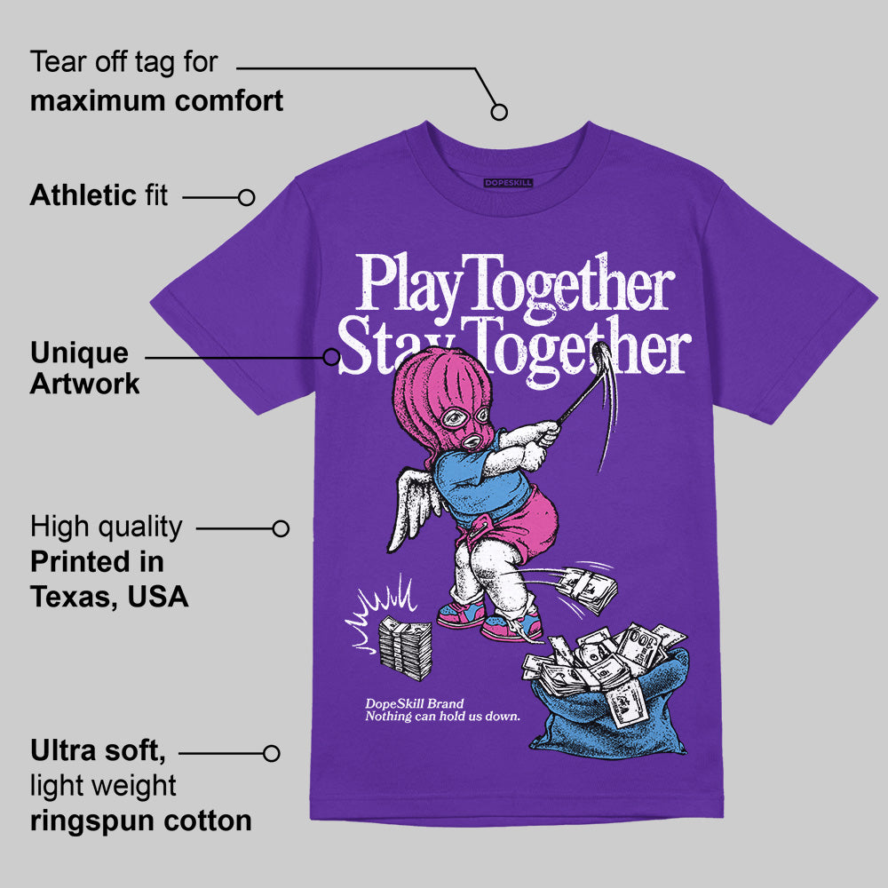 PURPLE Collection superstreetwear Purple T-shirt Play together,Stay together Graphic