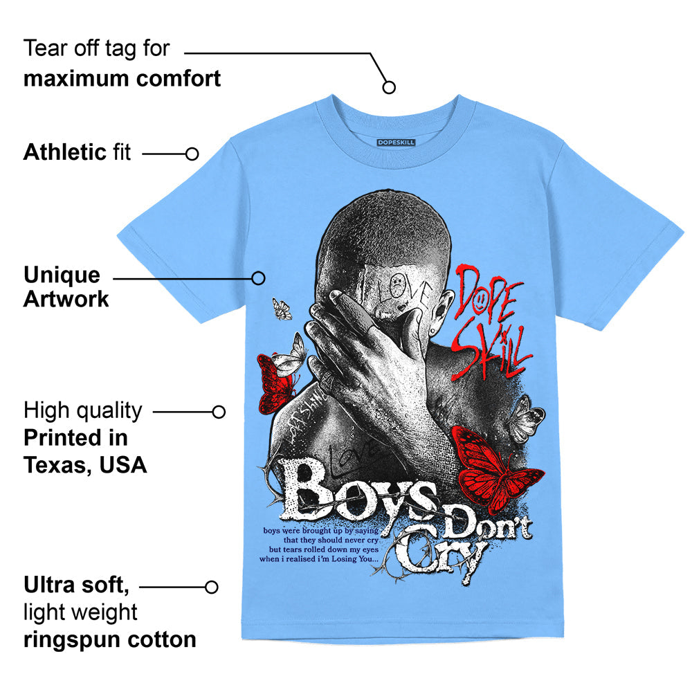 Powder Blue 9s superstreetwear Sky Blue T-shirt Boys Don't Cry Graphic