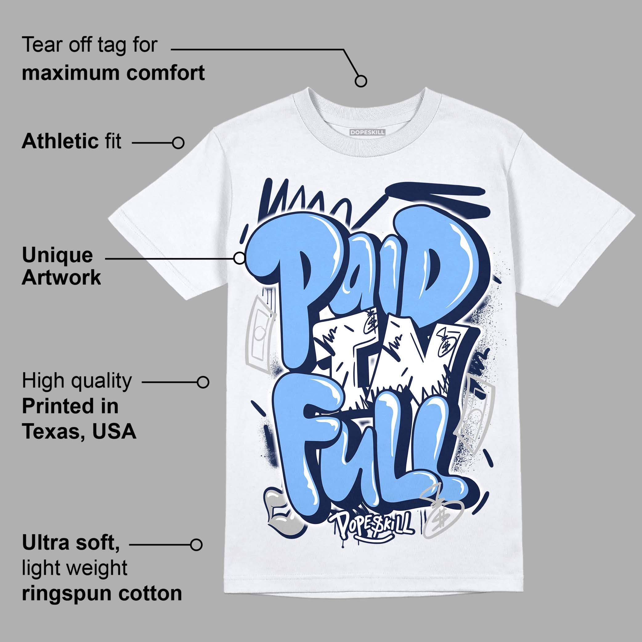 Midnight Navy 5s superstreetwear T-Shirt New Paid In Full Graphic