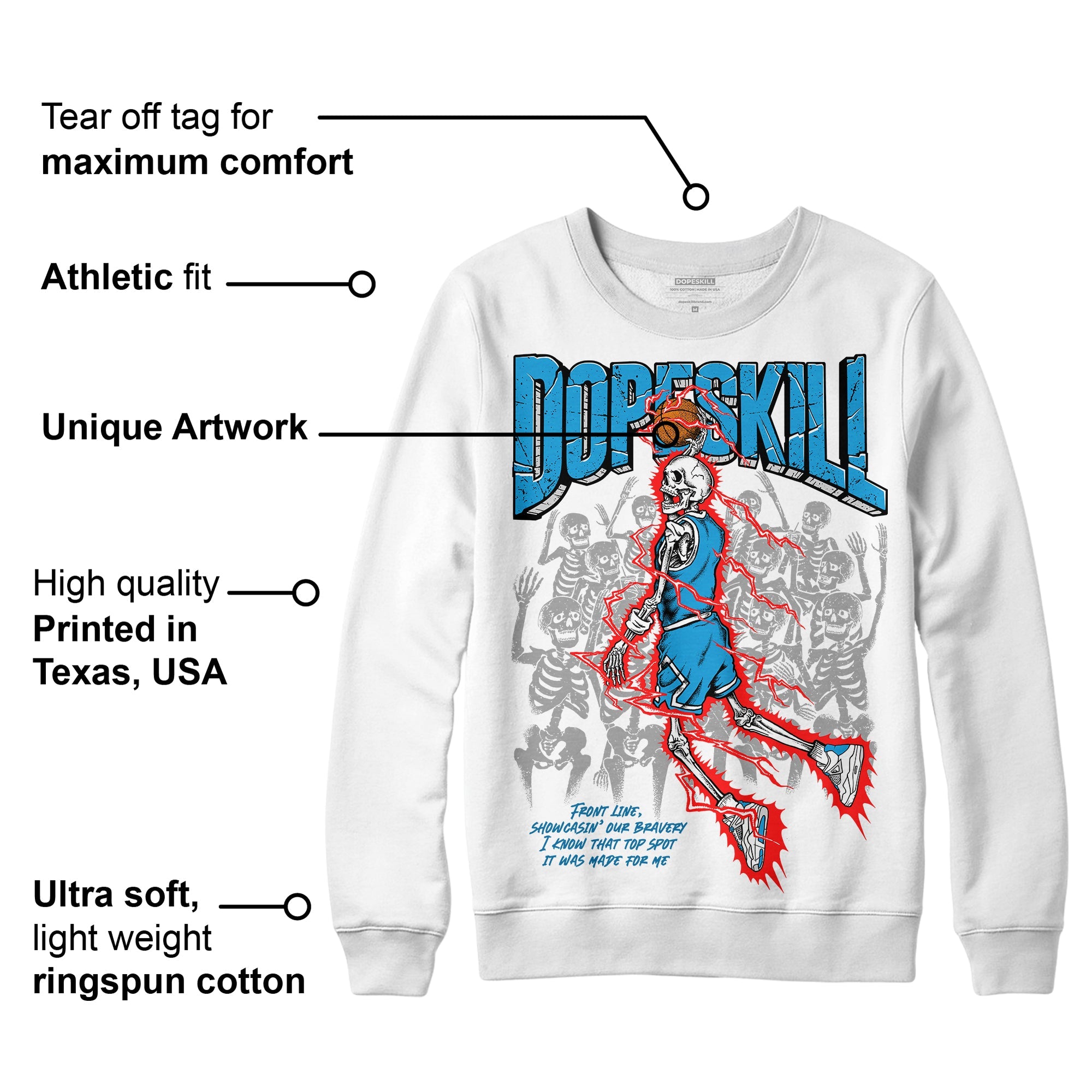 Military Blue 4s superstreetwear Sweatshirt Thunder Dunk Graphic