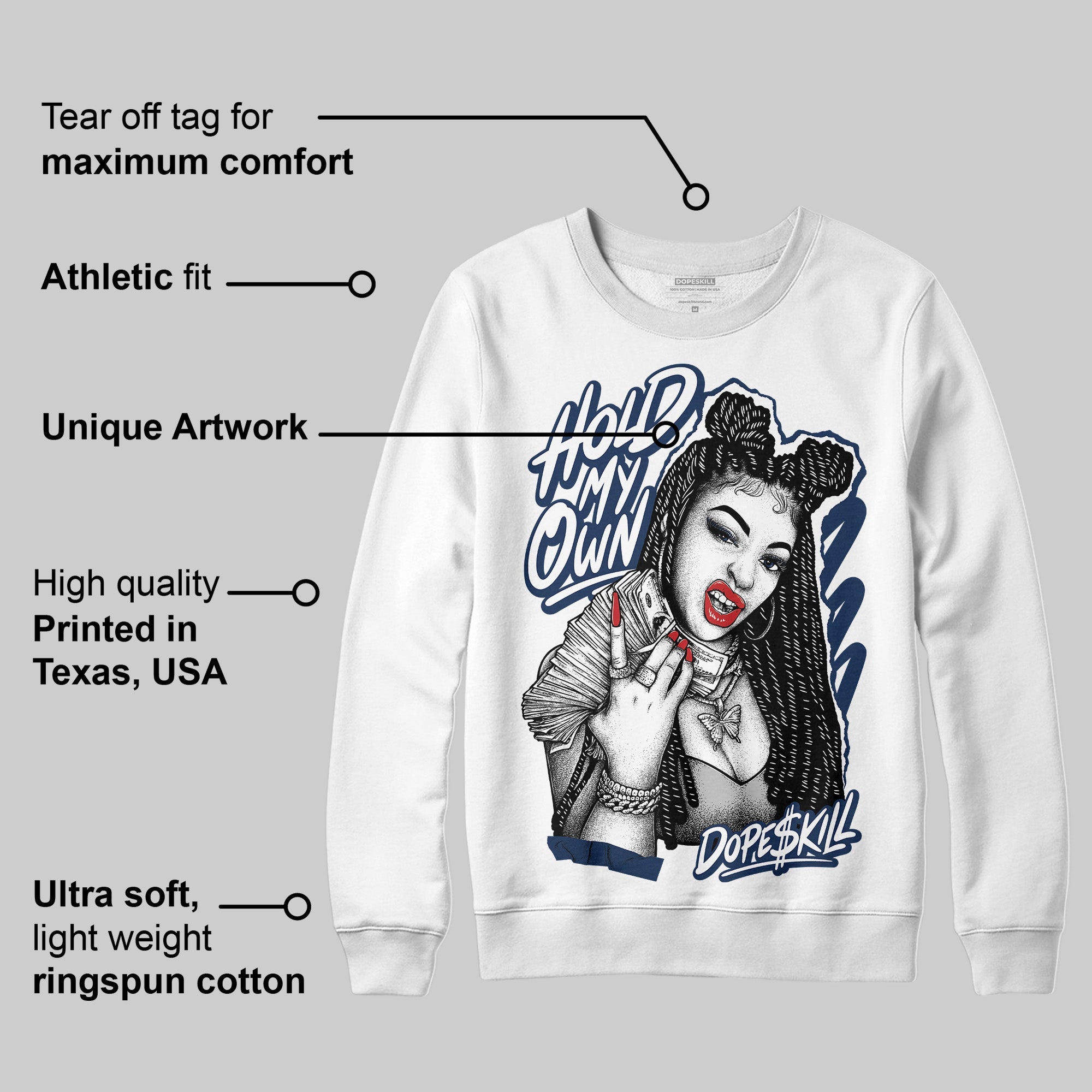 Summit White Navy 4s superstreetwear Sweatshirt New H.M.O Graphic