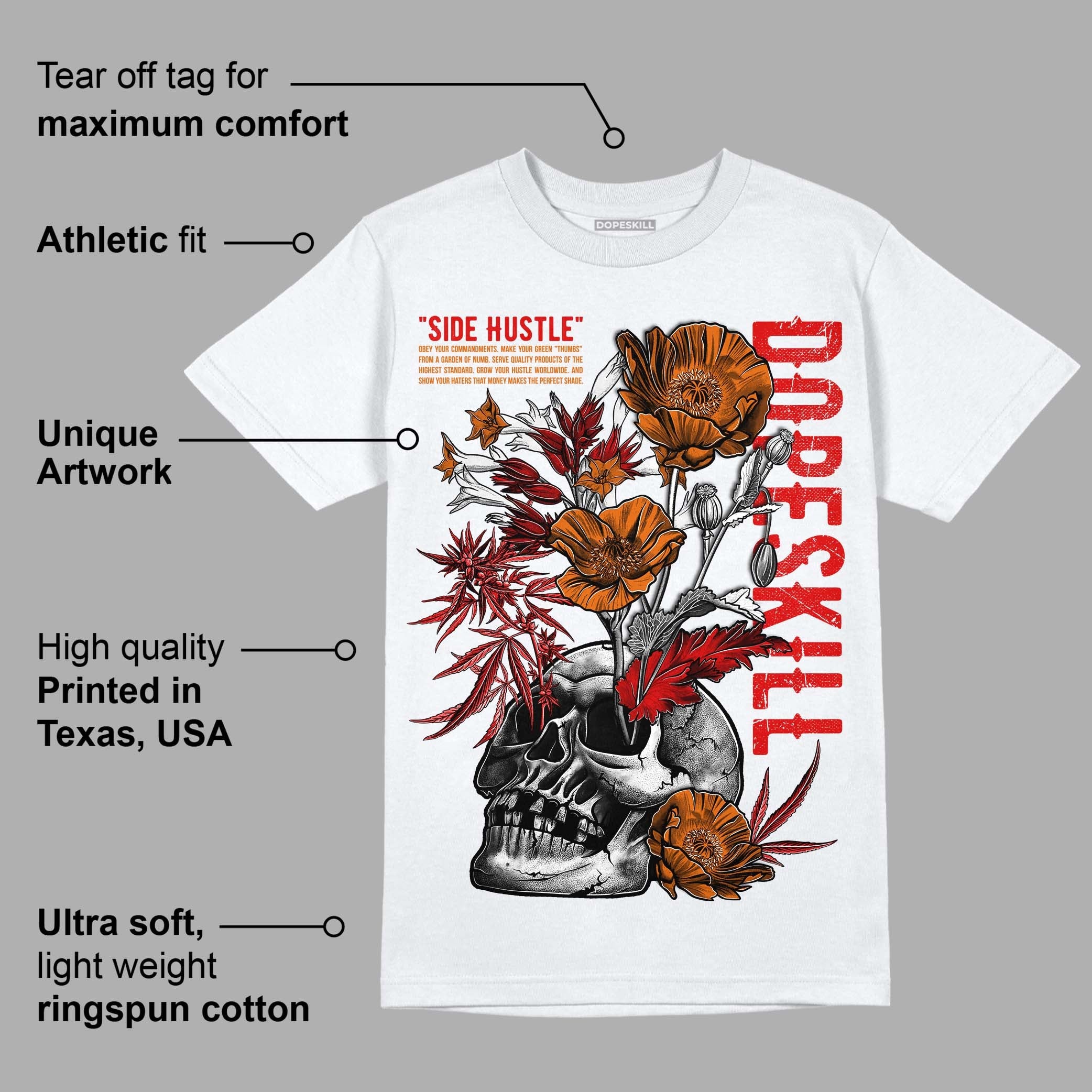 Fire Red 3s superstreetwear T-Shirt Side Hustle Graphic