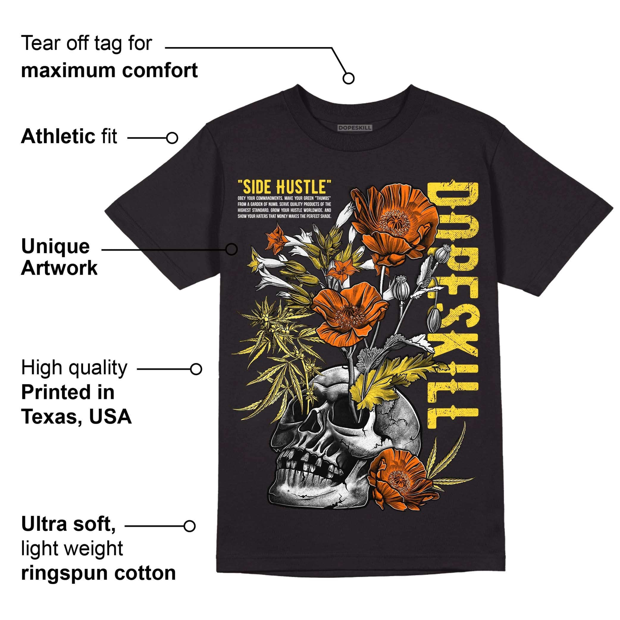 Black Tour Yellow AJ 4 Thunder superstreetwear Unisex T-Shirt Side Hustle Graphic